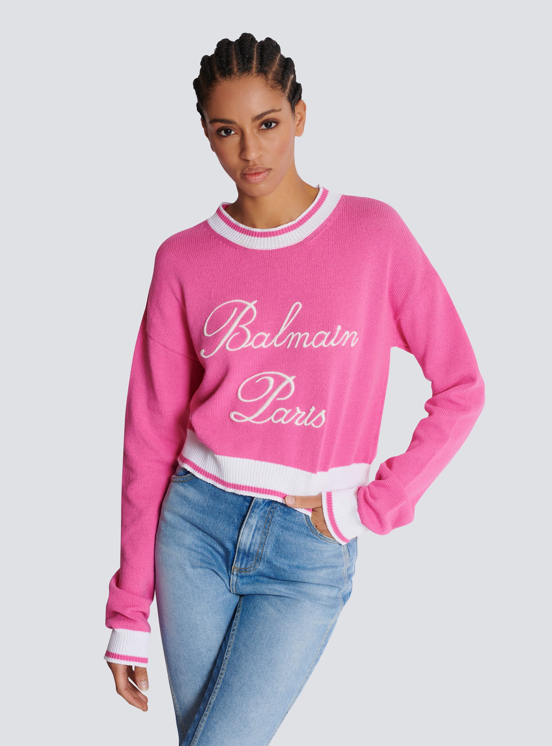 Balmain cut-out cropped jumper - Pink