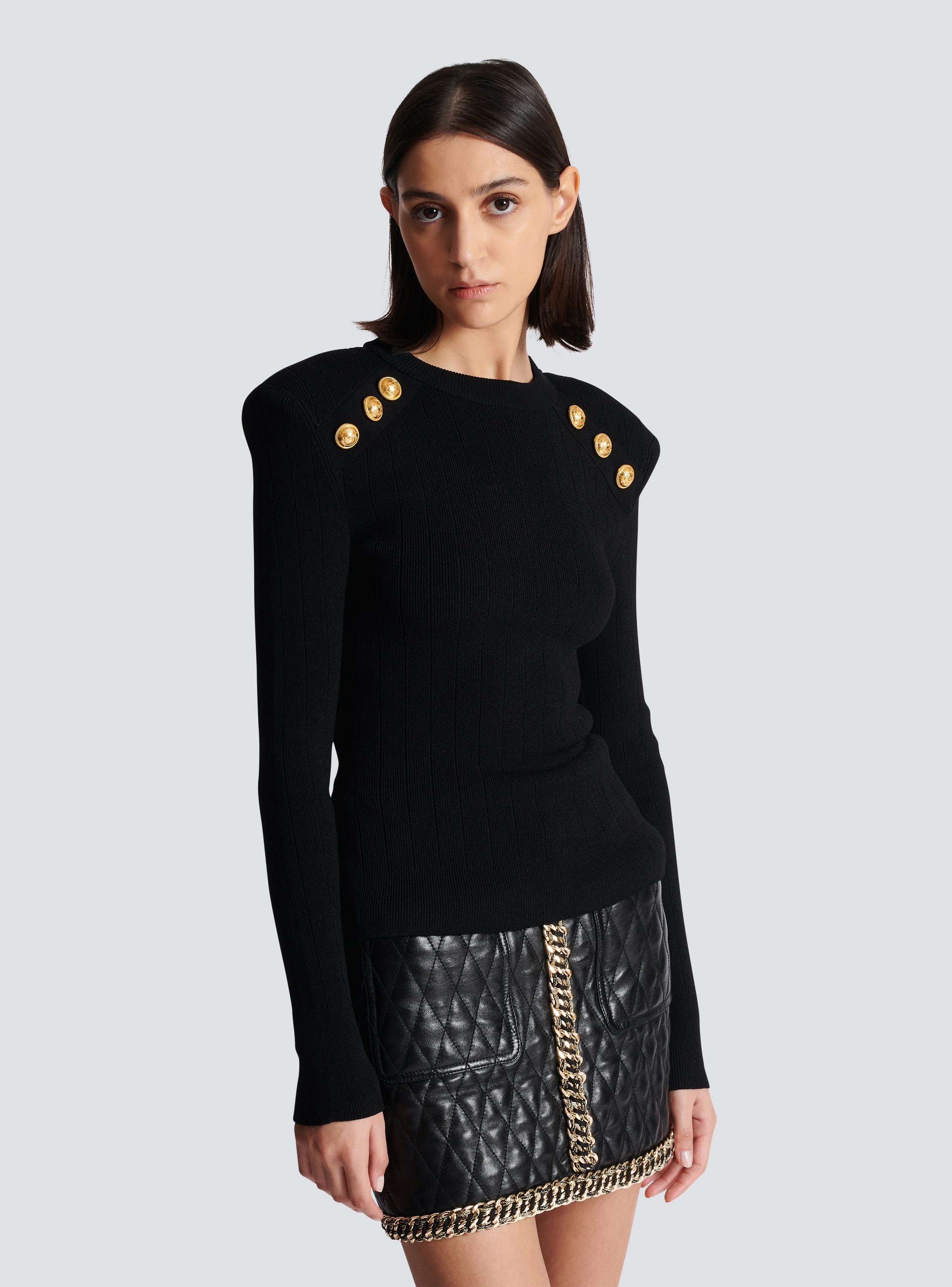 Balmain jumper black and gold best sale