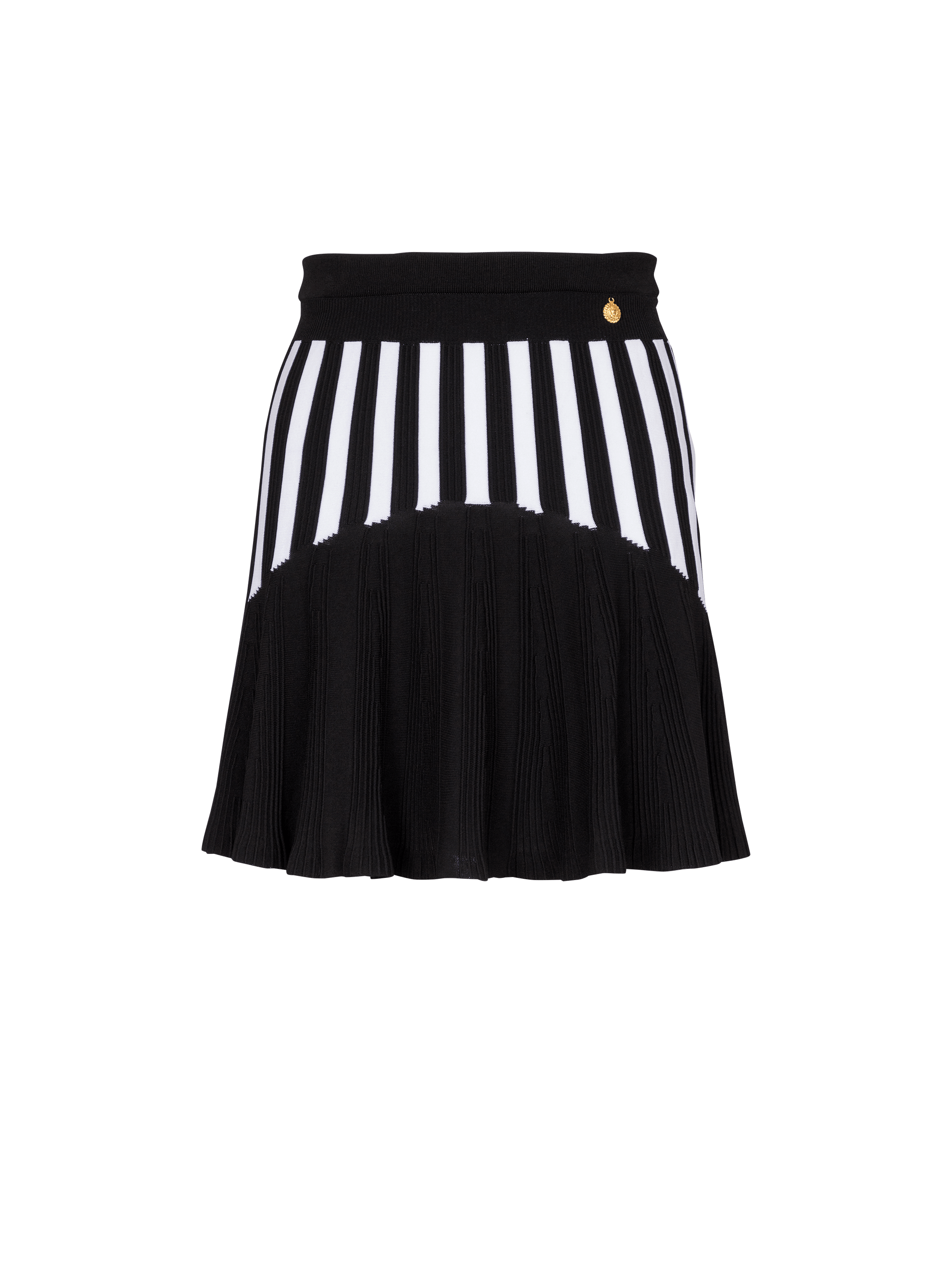 Black and white striped knit skirt best sale