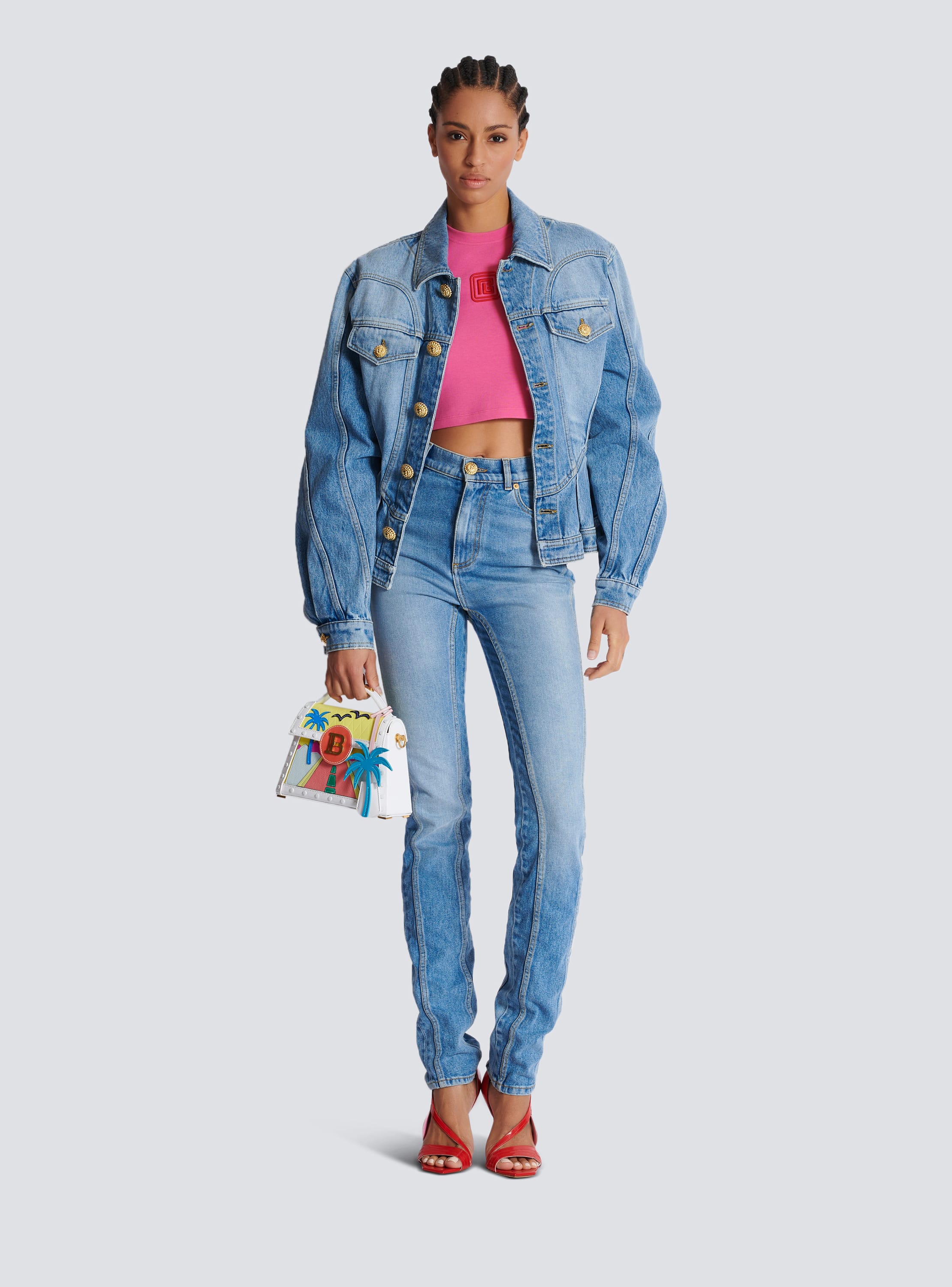 Jeans slim in denim blu chiaro