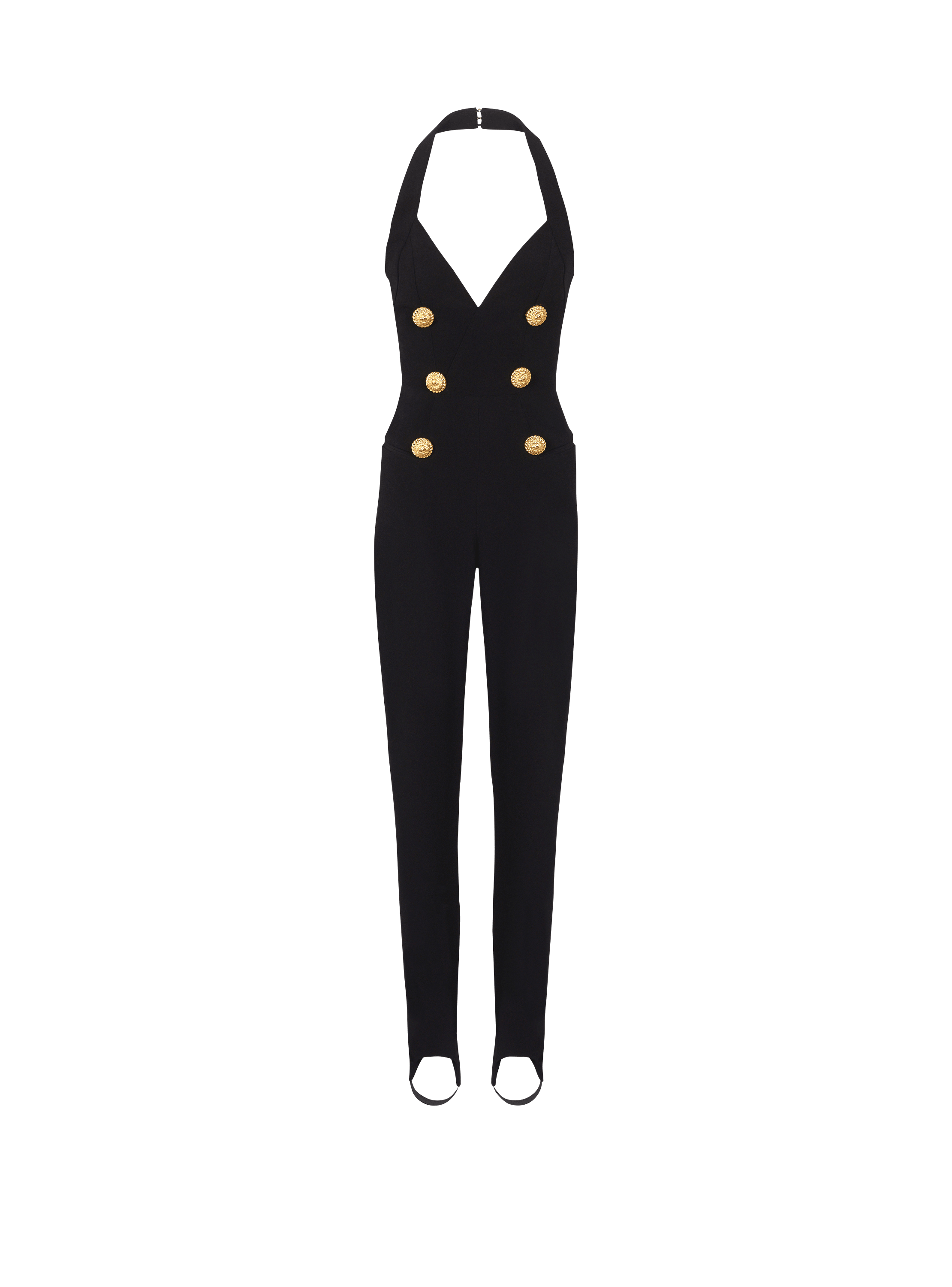 Black jumpsuit with gold buttons online