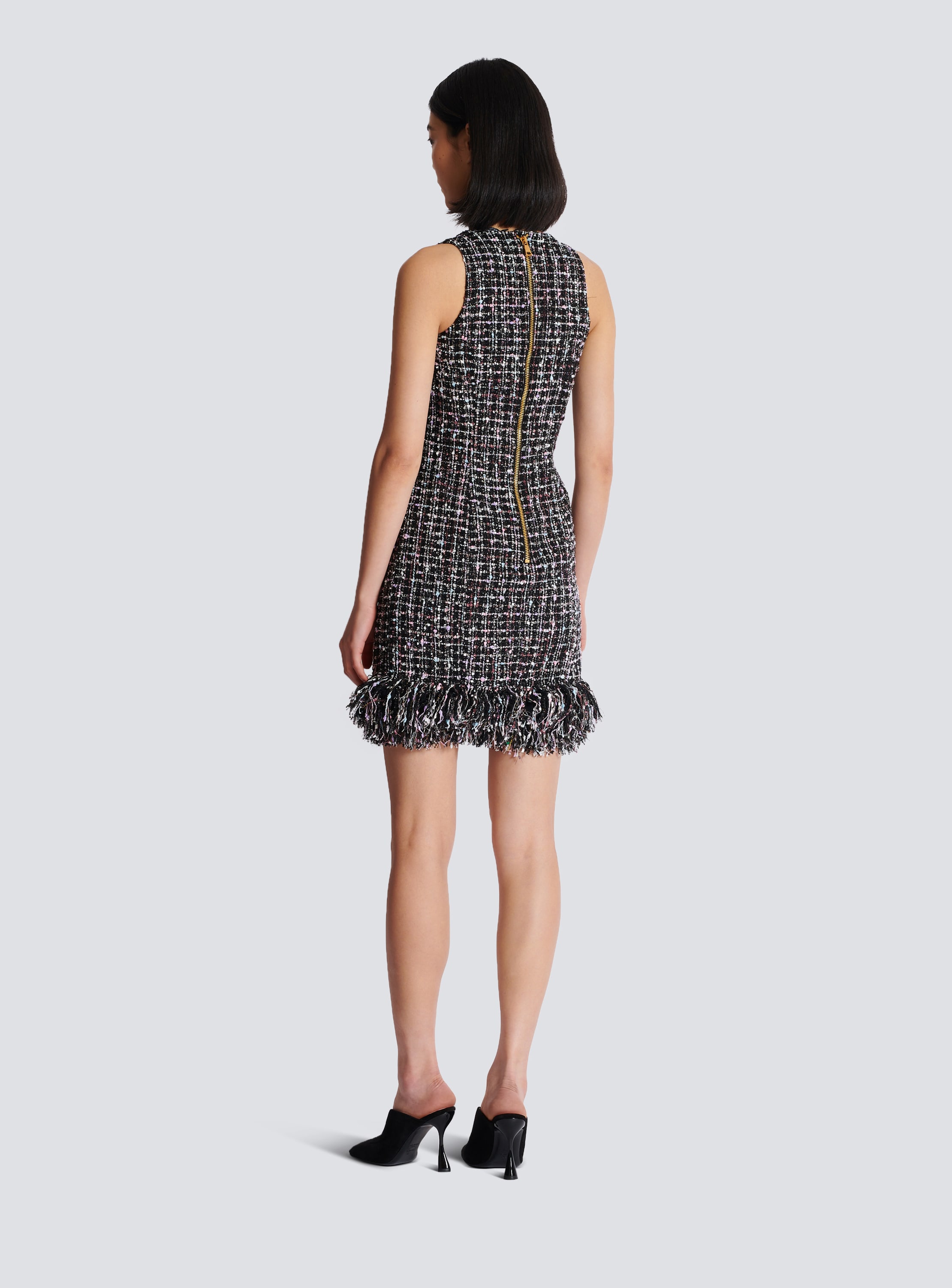 Short tweed dress with buttons - Women | BALMAIN