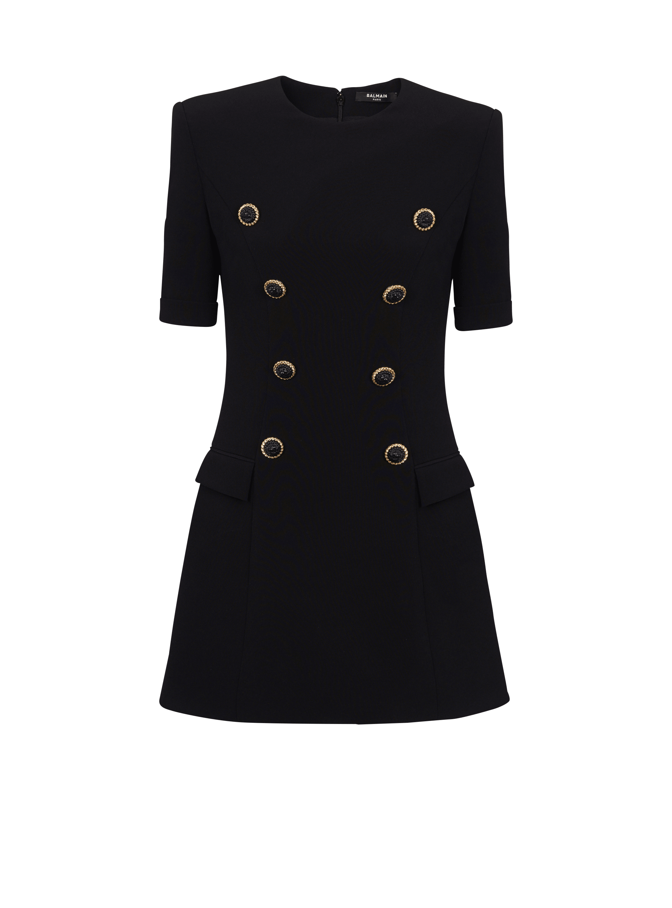 8-button crepe dress