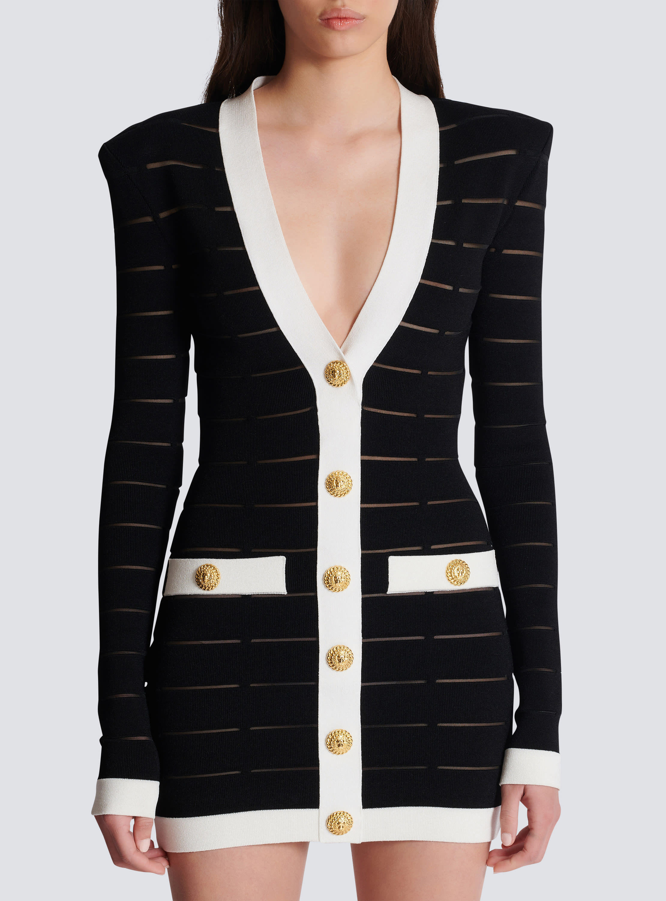 Balmain button dress best sale