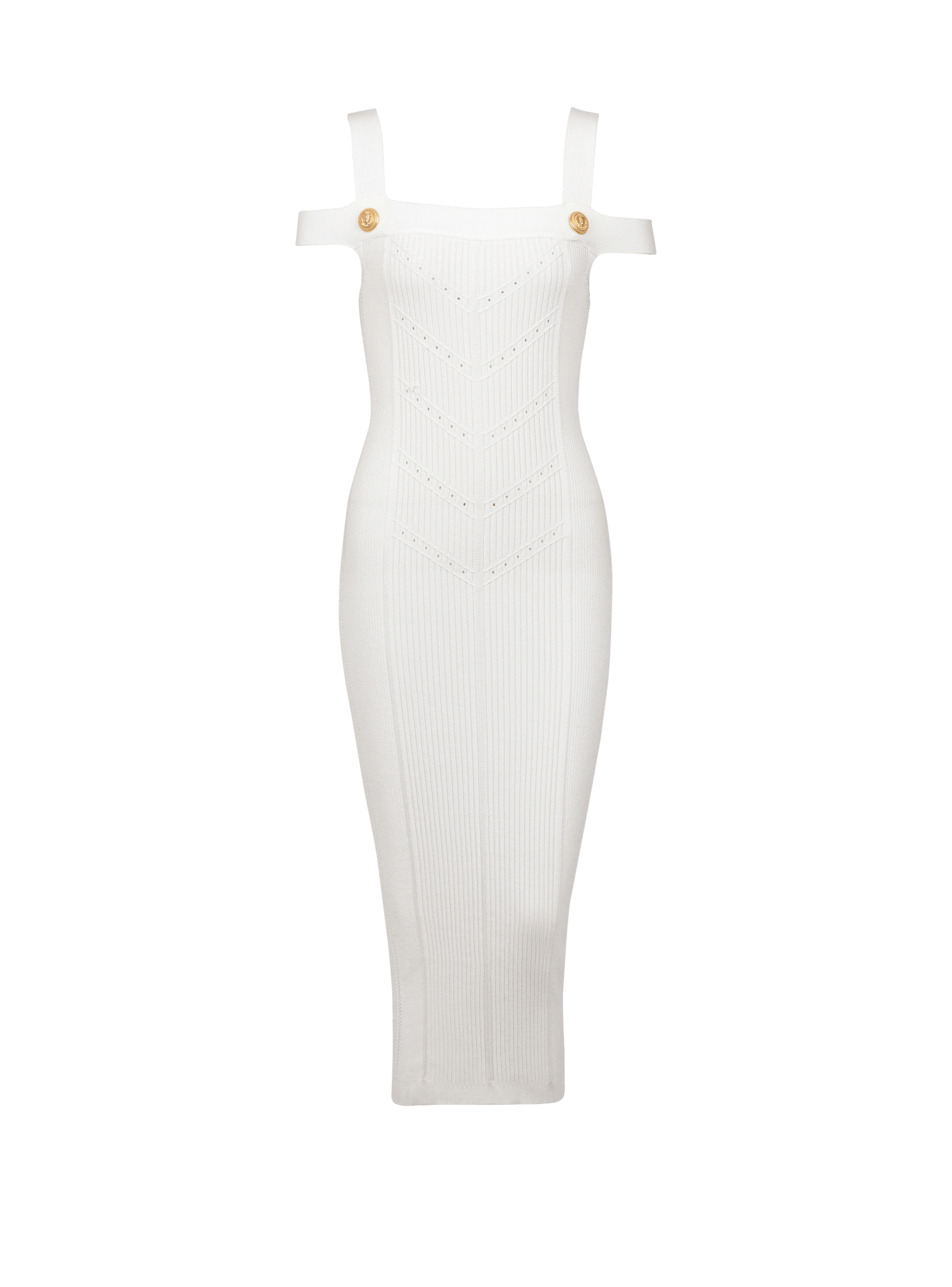 Robe midi en maille à bretelles doubles