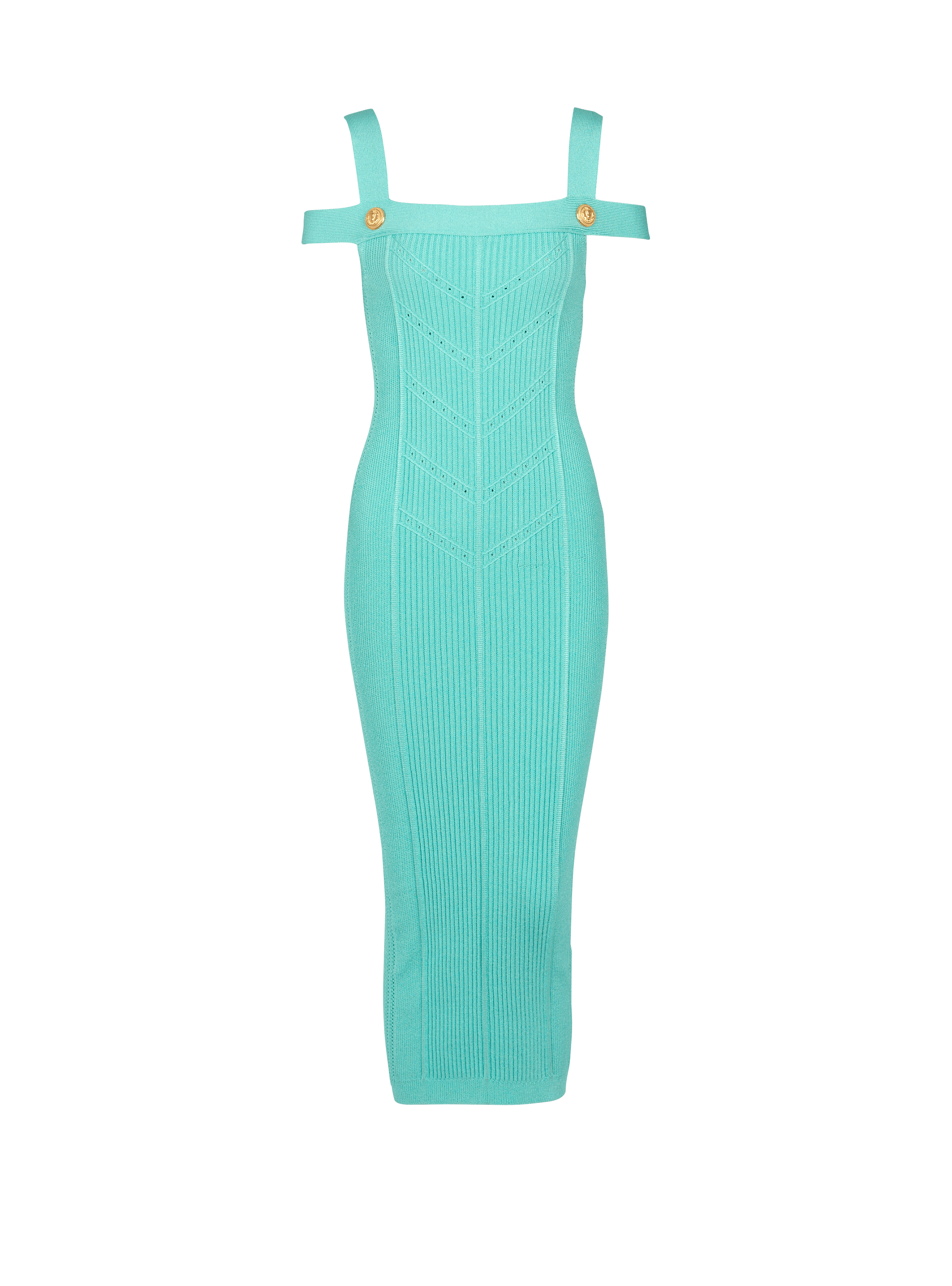 Midi-Strickkleid mit doppelten Trägern