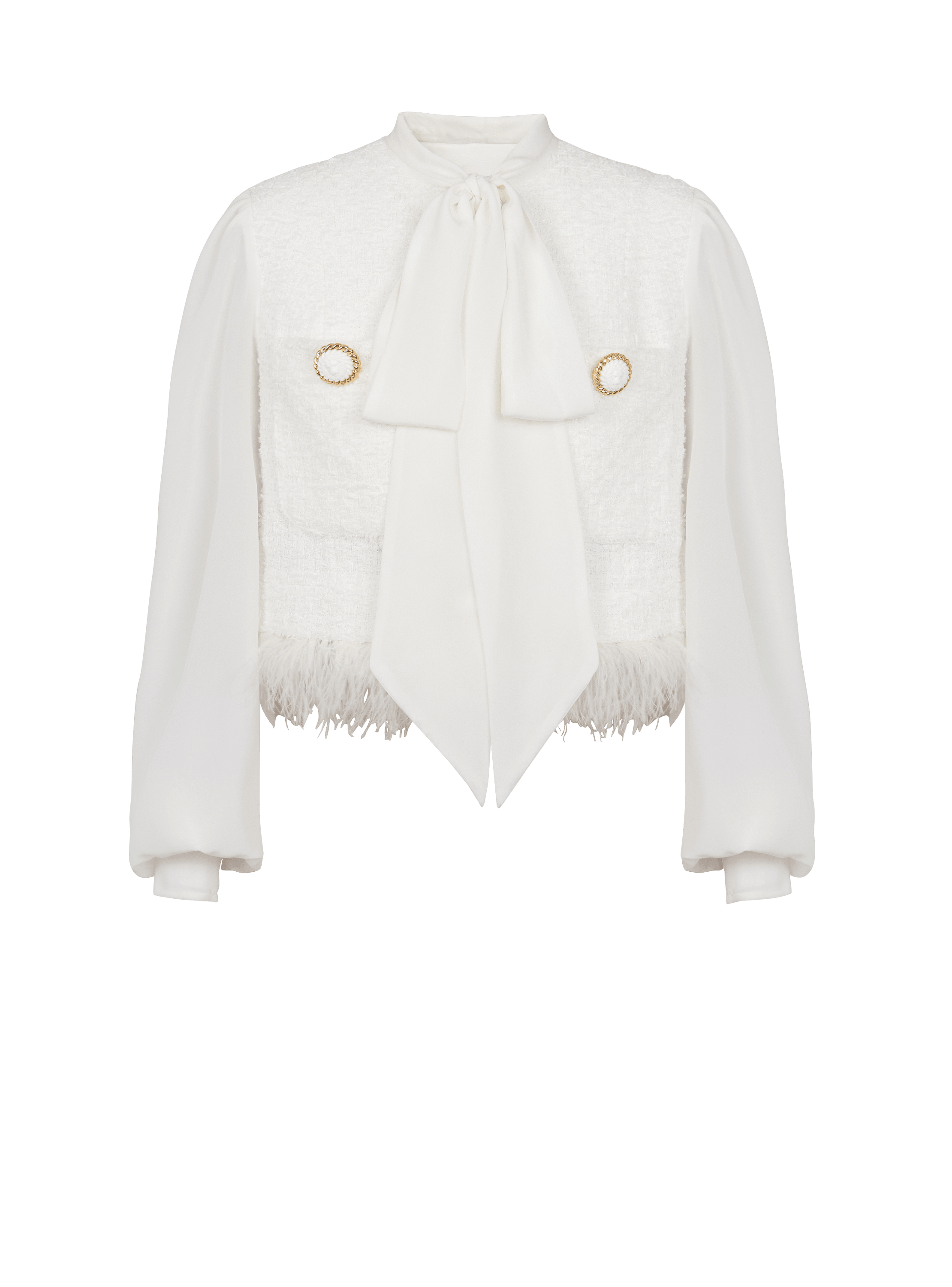 Balmain white tweed blazer best sale