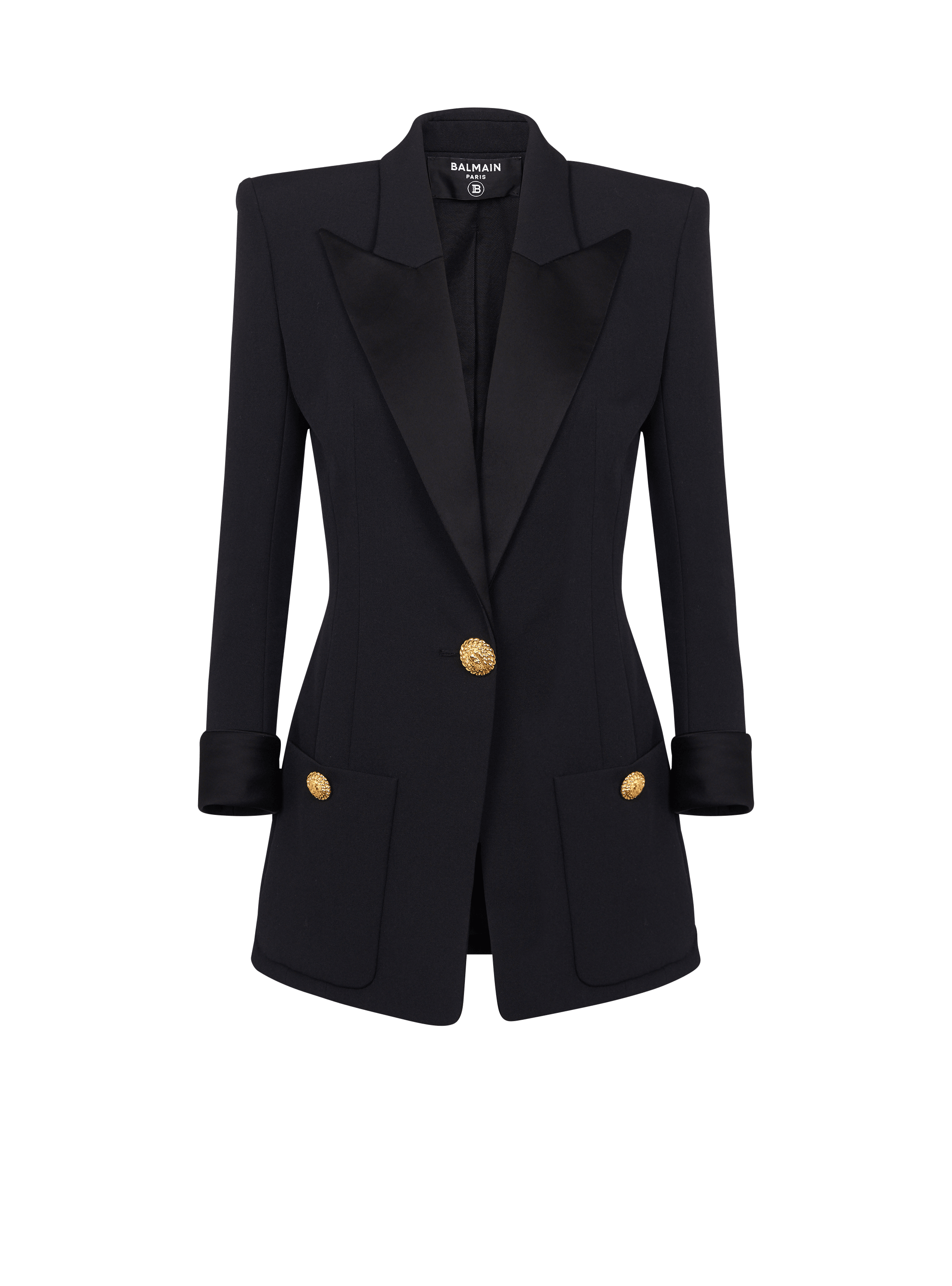 Jacke aus Grain-de-Poudre mit Knopf