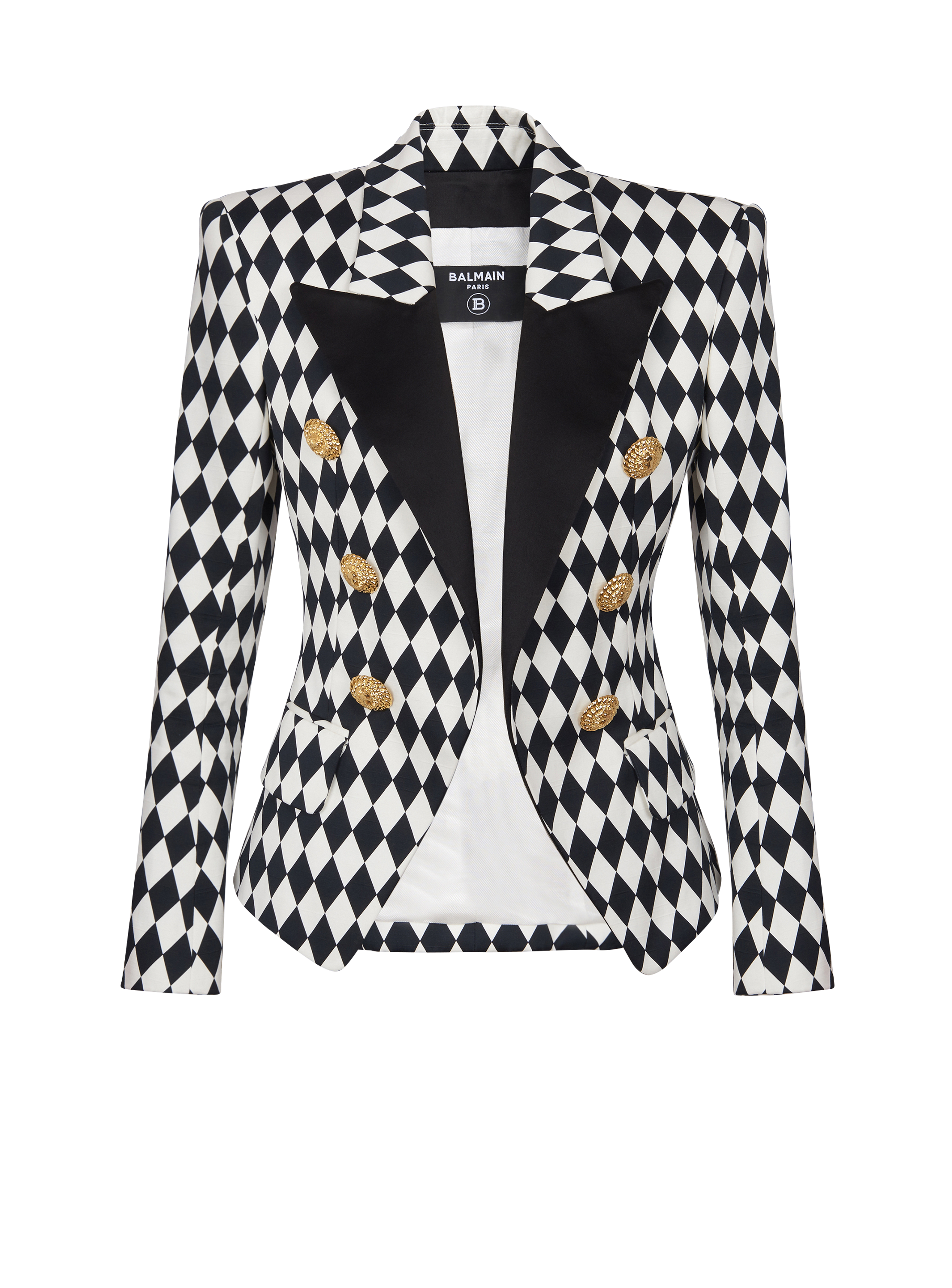 6 button Diamond crepe jacket