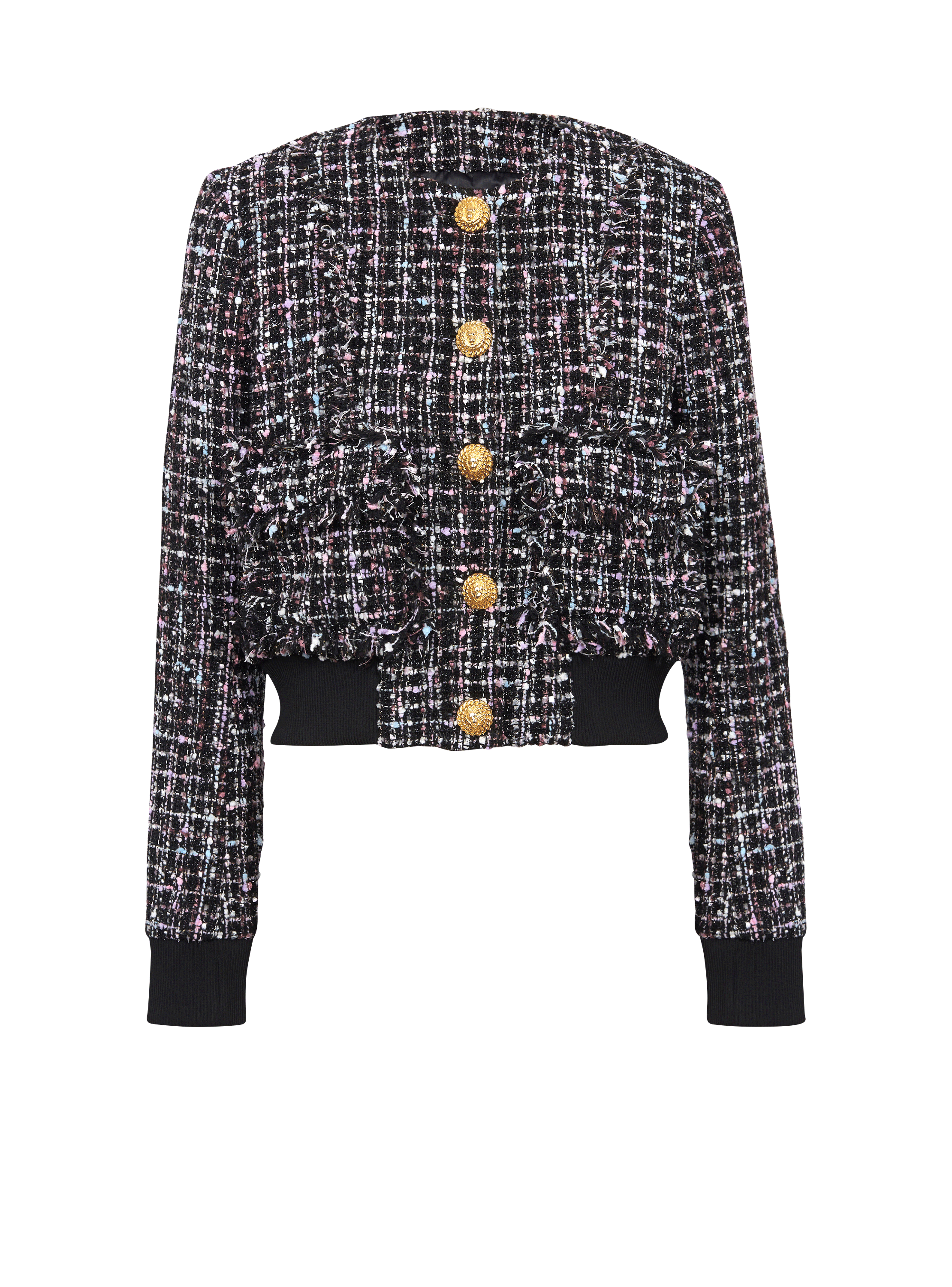 Balmain black tweed blazer hotsell