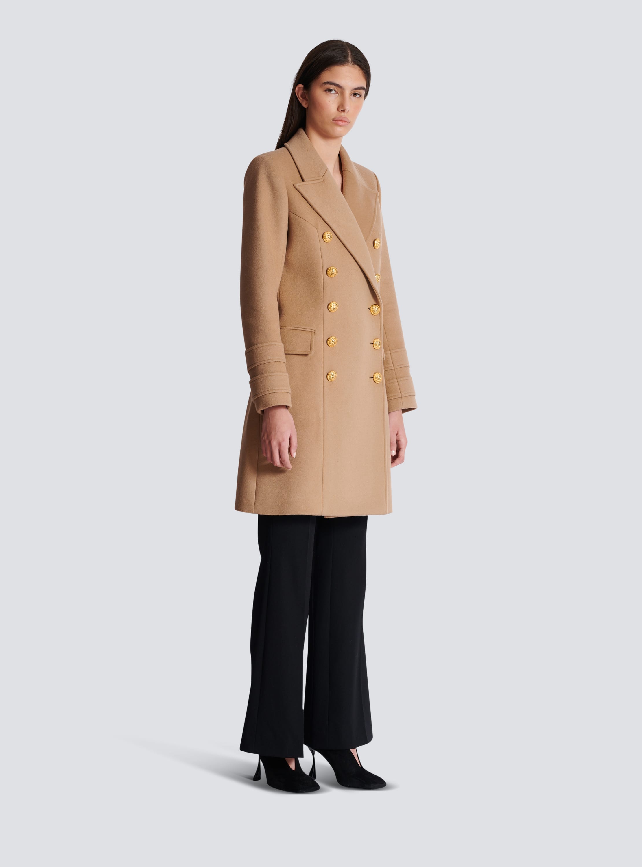 Wool and cashmere coat Women BALMAIN