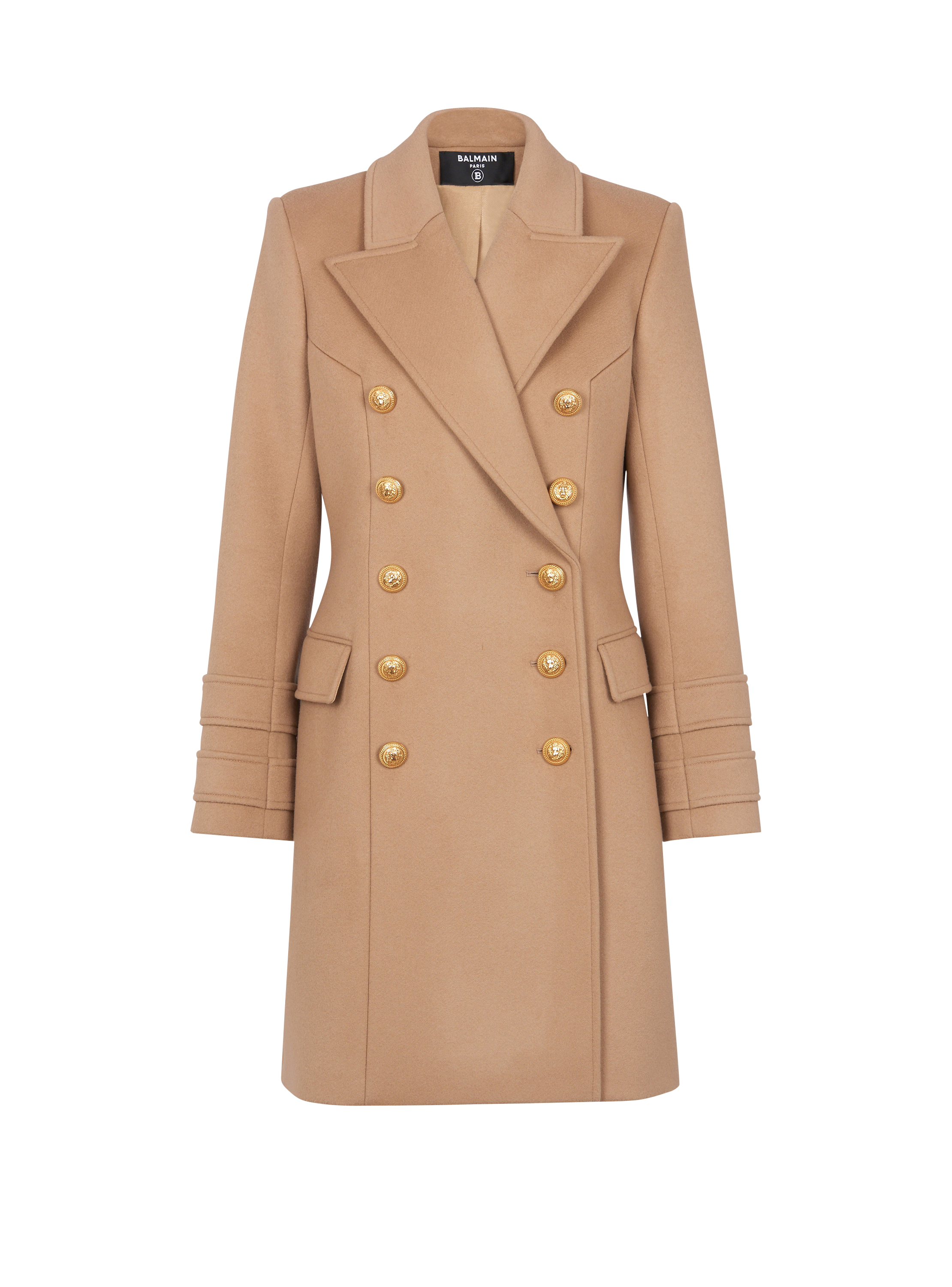 Manteau court en laine et cachemire