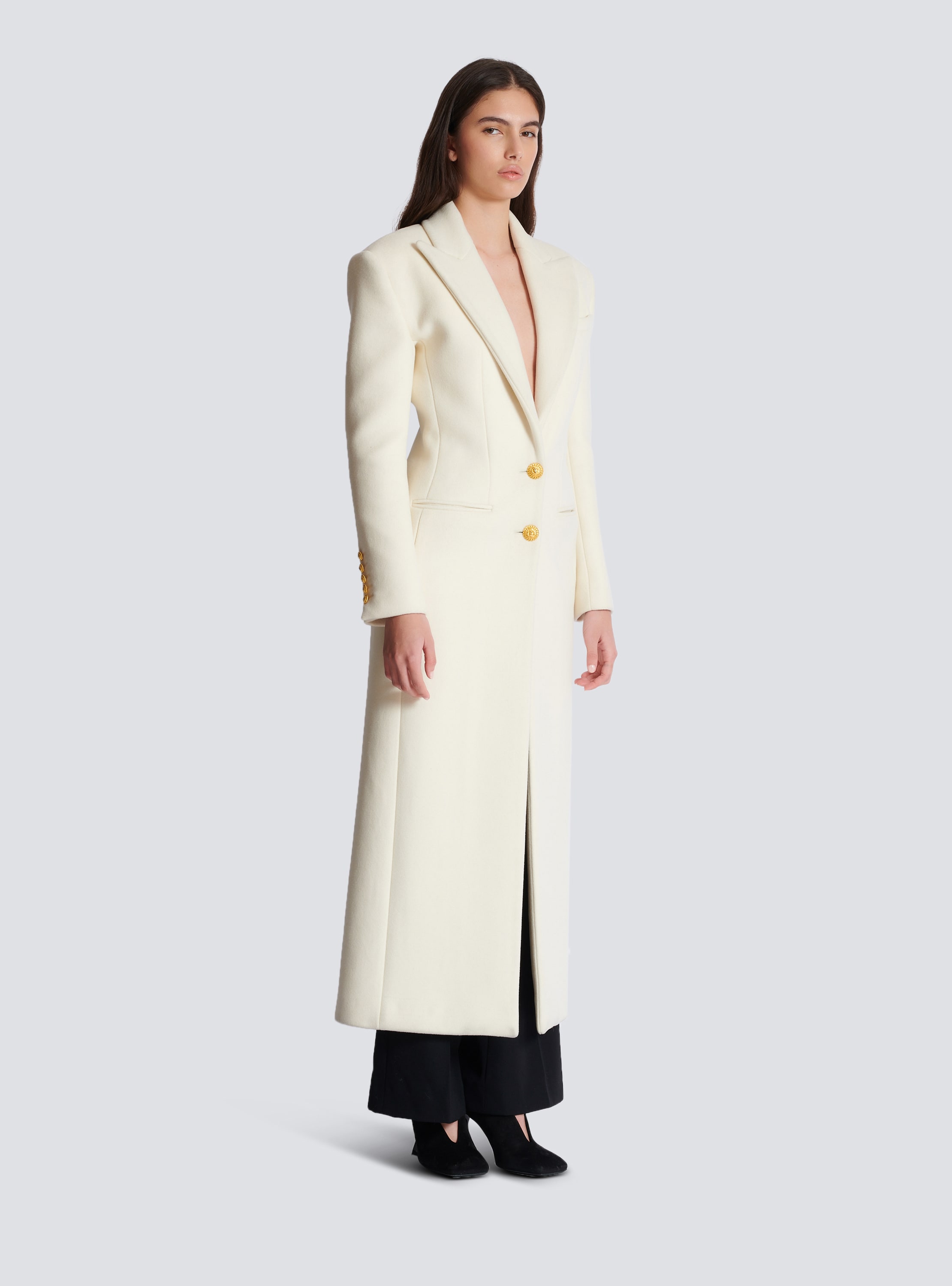 Long wool and cashmere coat