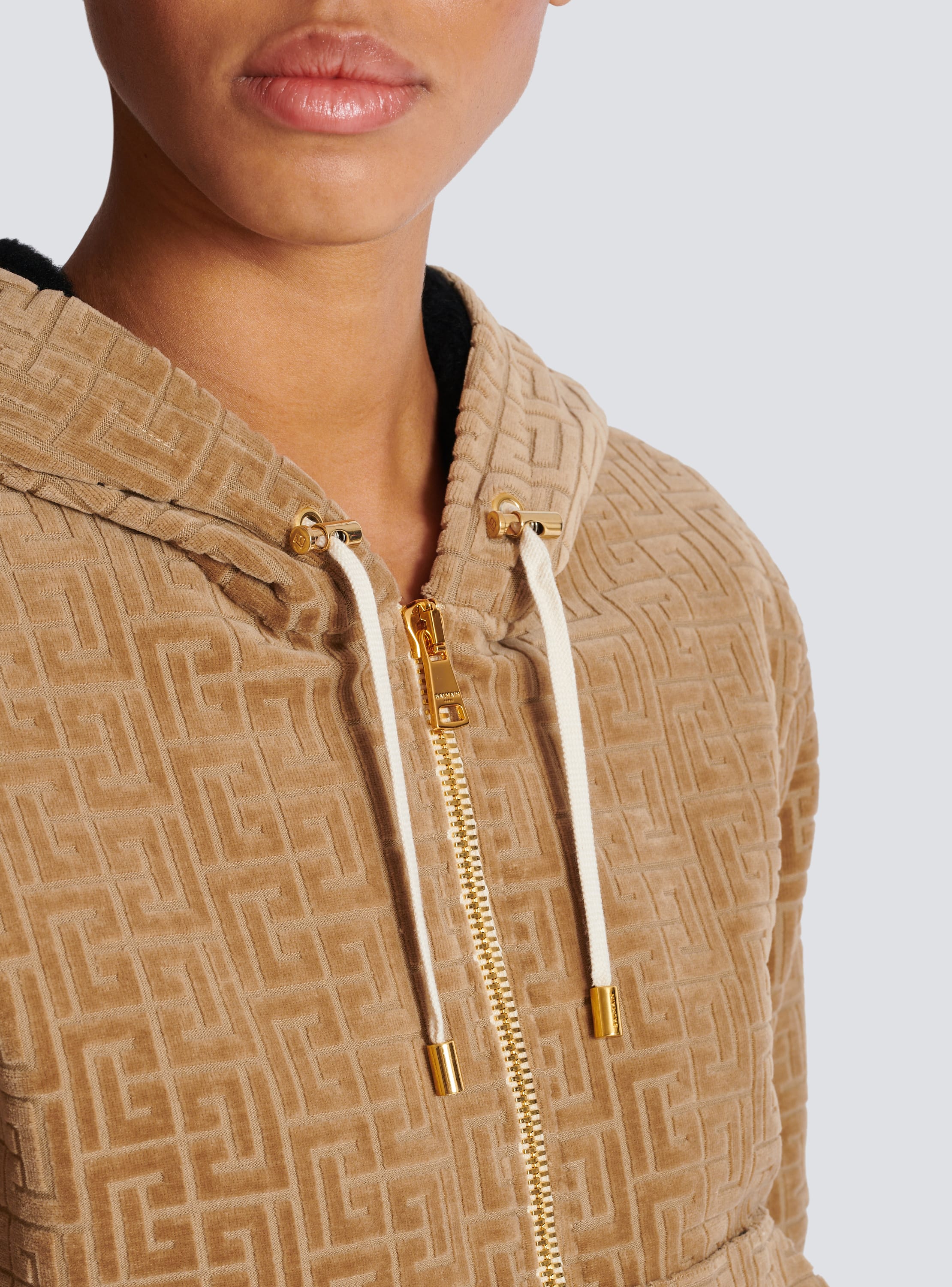 Balmain hooded jacket shop