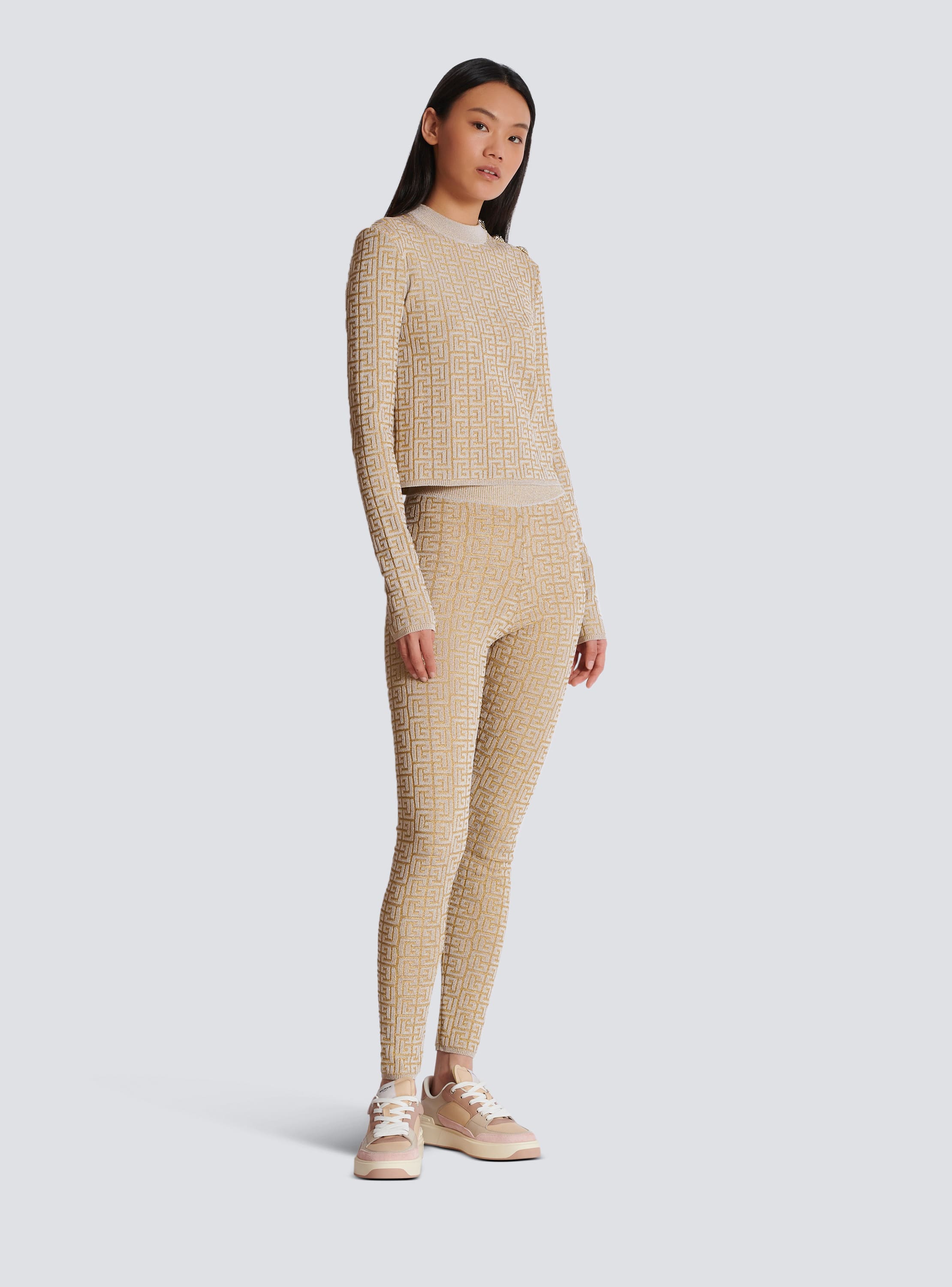 PB Labyrinth knit leggings - Women | BALMAIN