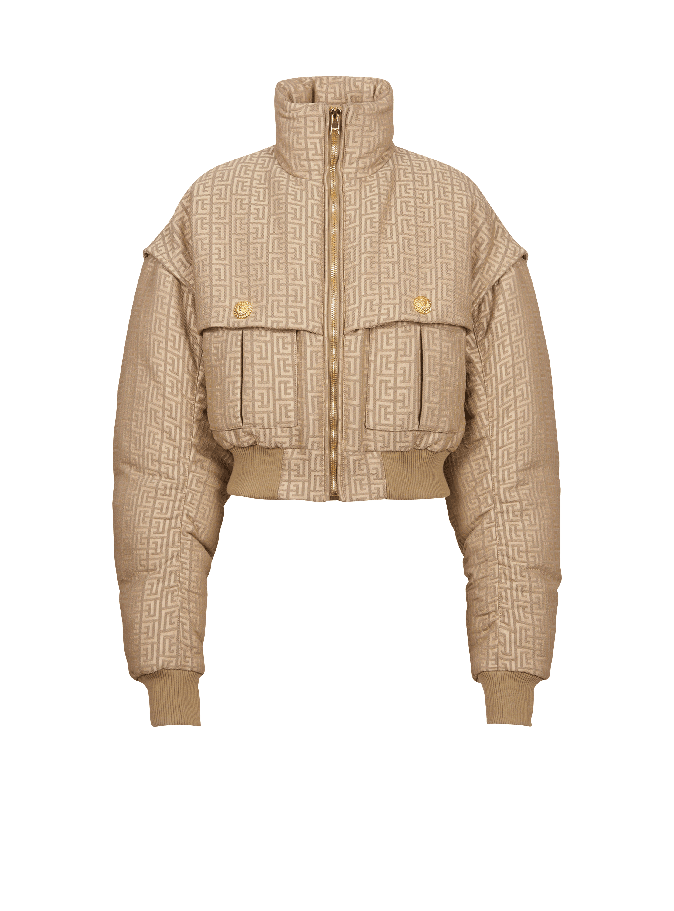 Kurze Bomberjacke aus Jacquard mit Monogramm PB Labyrinthe