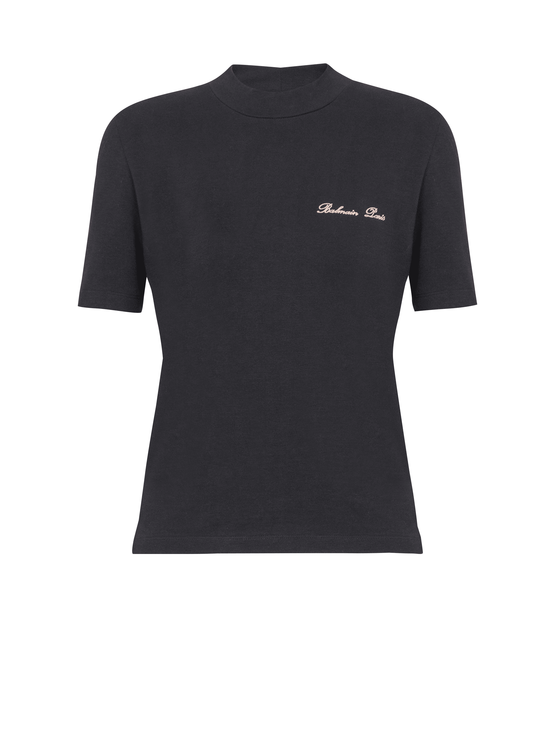 T-Shirt mit Balmain Signature-Stickerei