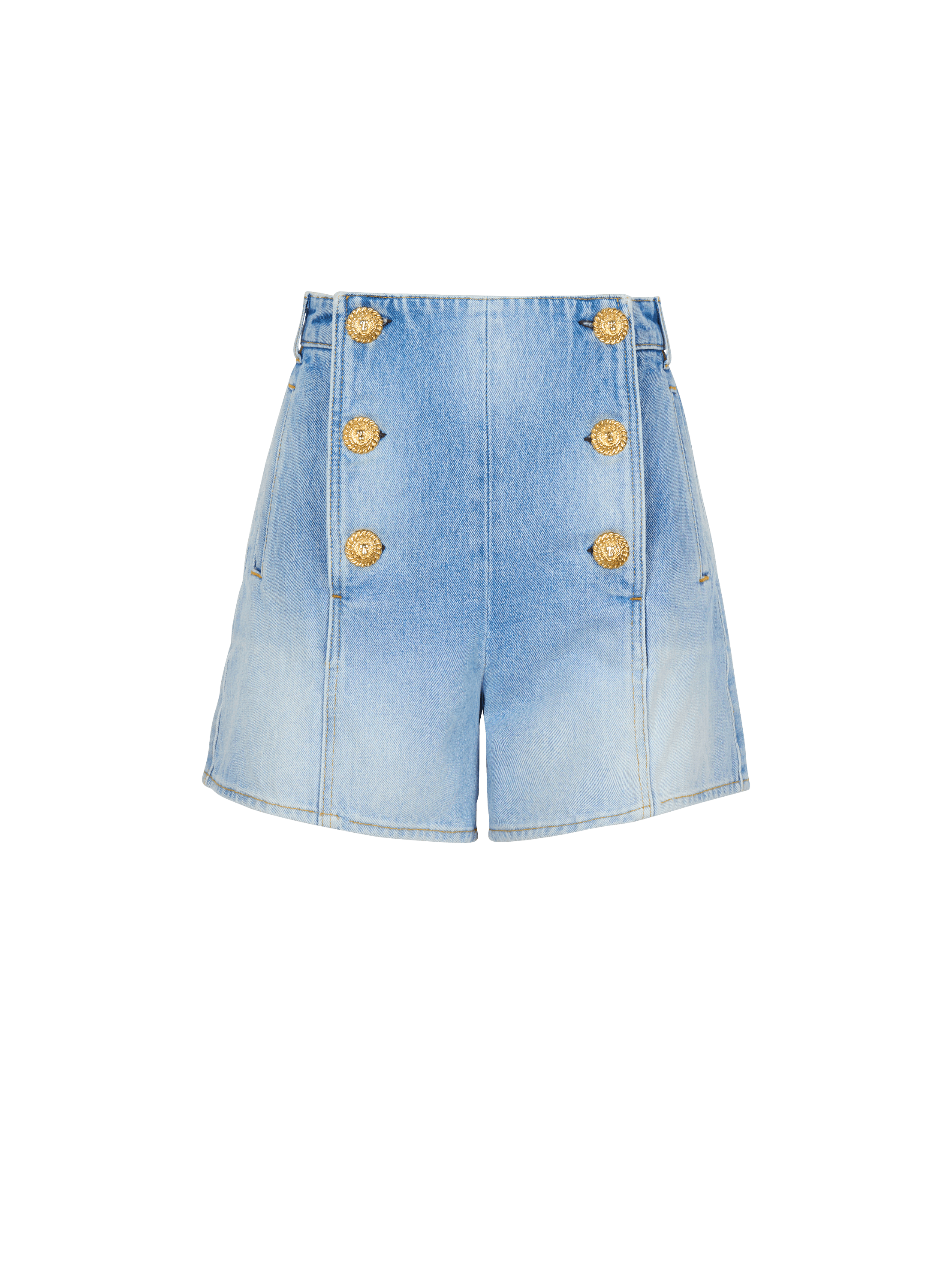 Shorts in denim con bottoni