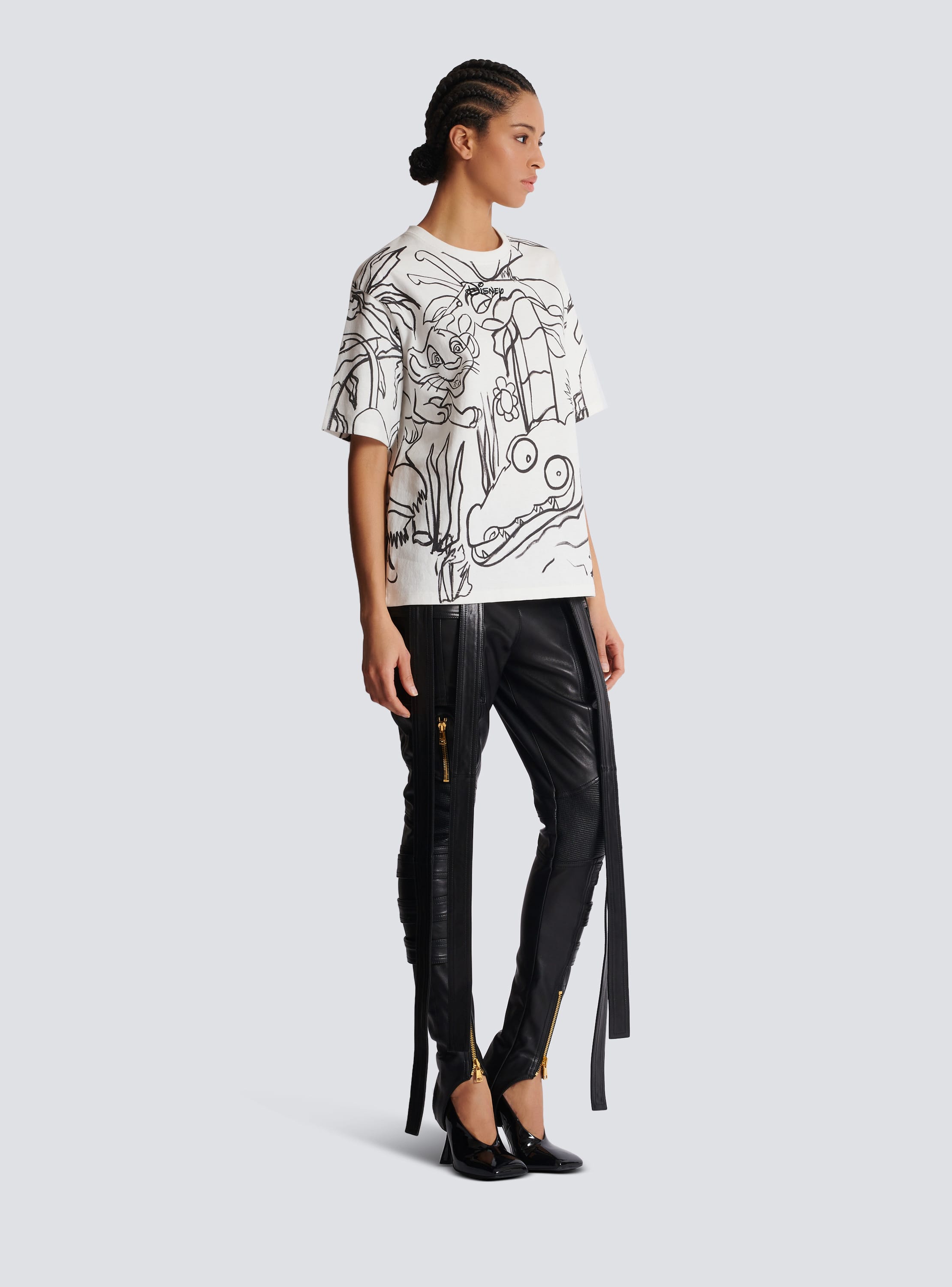 Disney x Balmain The Lion King Relaxed T shirt with Enfant Precoce print white Women BALMAIN