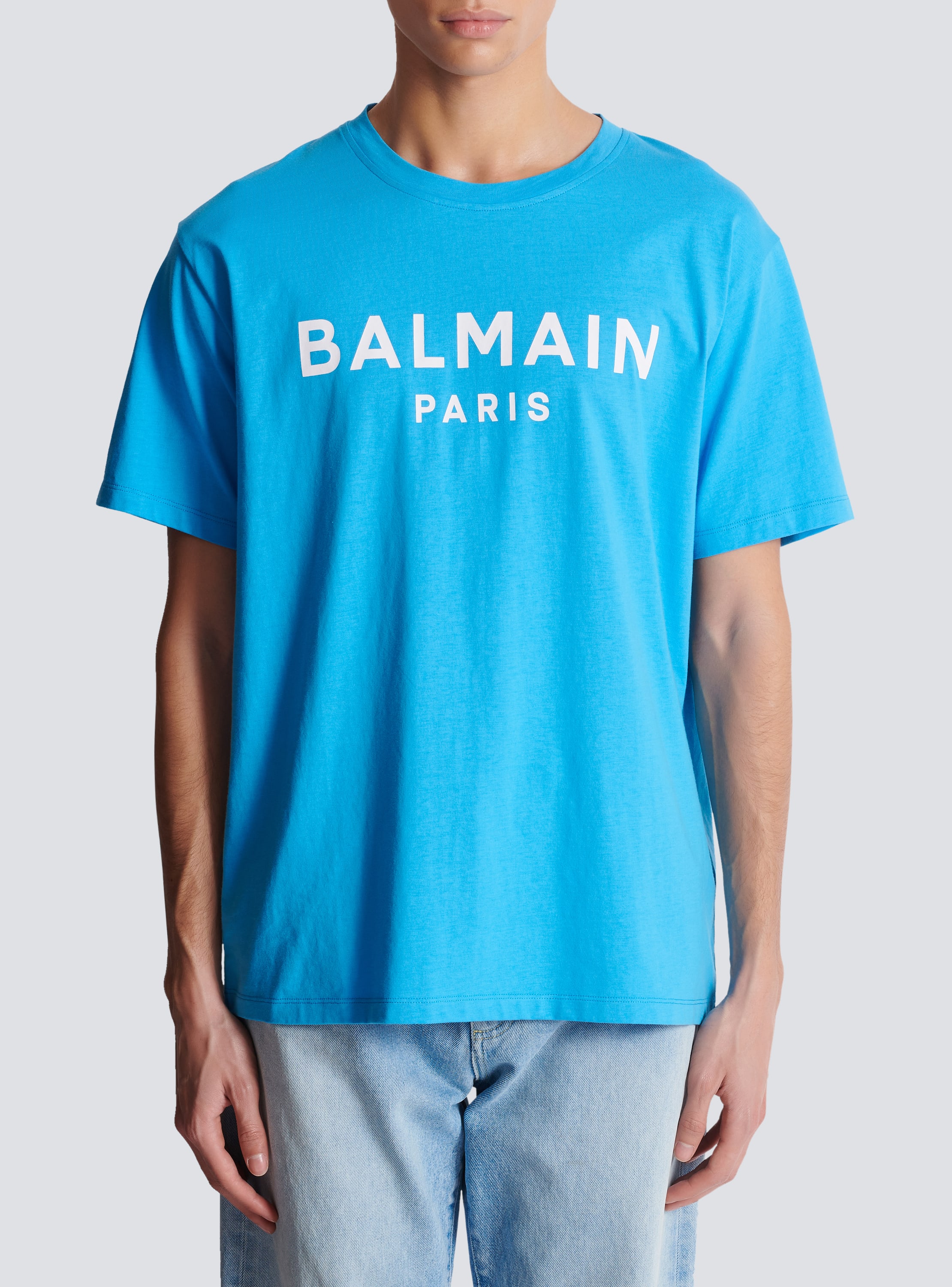 Straight cut Balmain printed T shirt