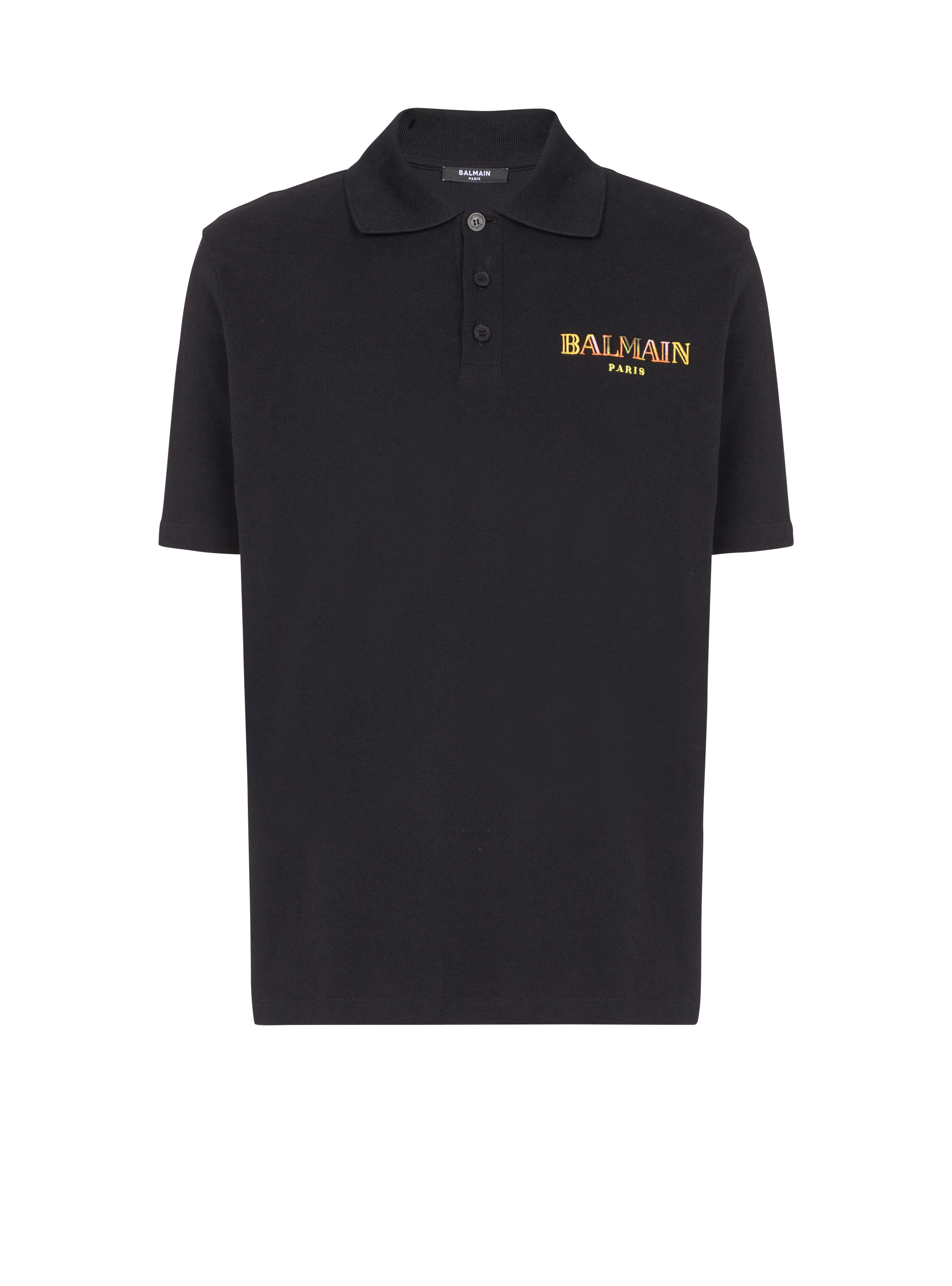 Poloshirt aus Baumwolle mit Balmain Vintage-Stickerei