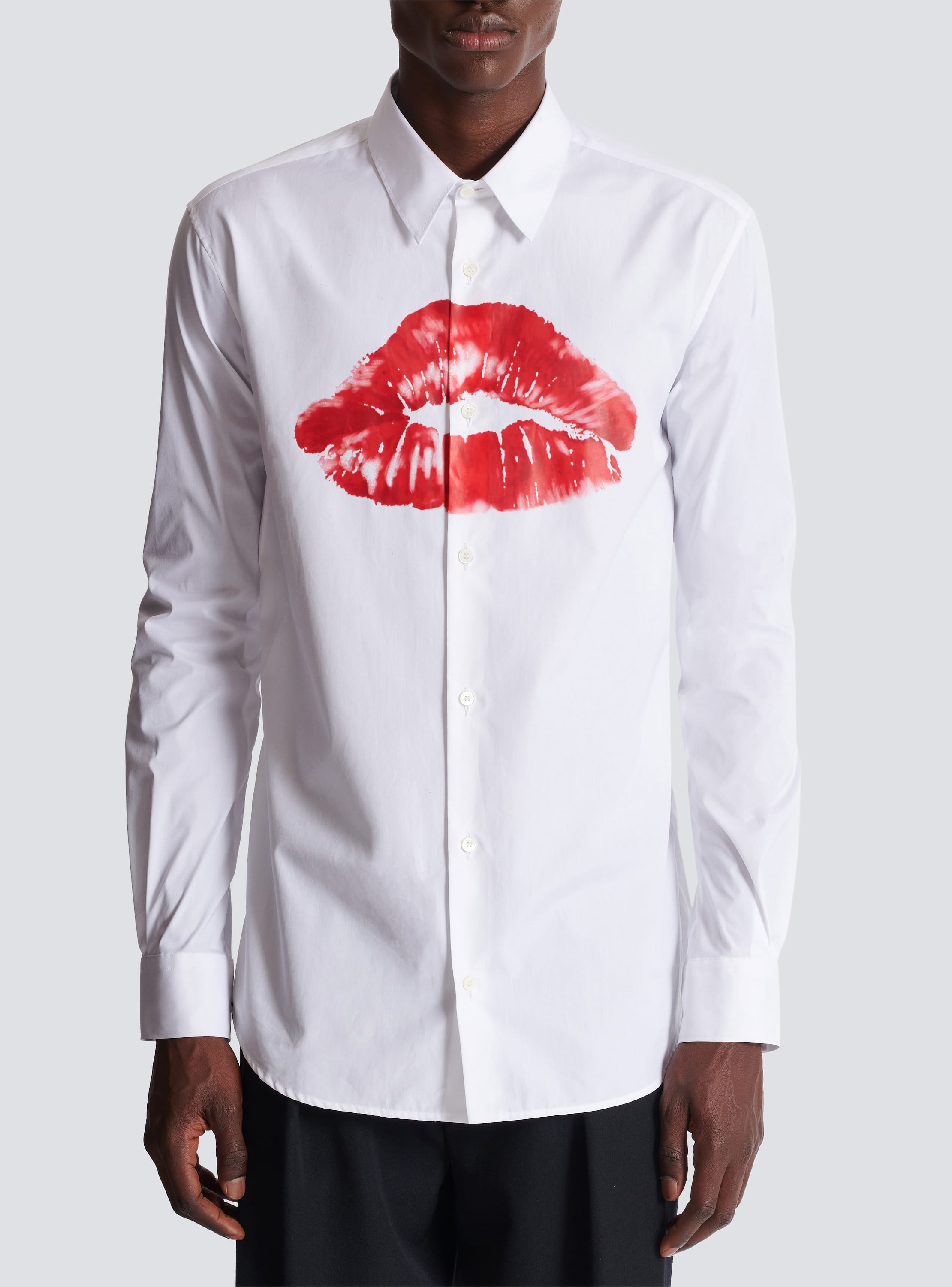 Poplin shirt with Kiss print