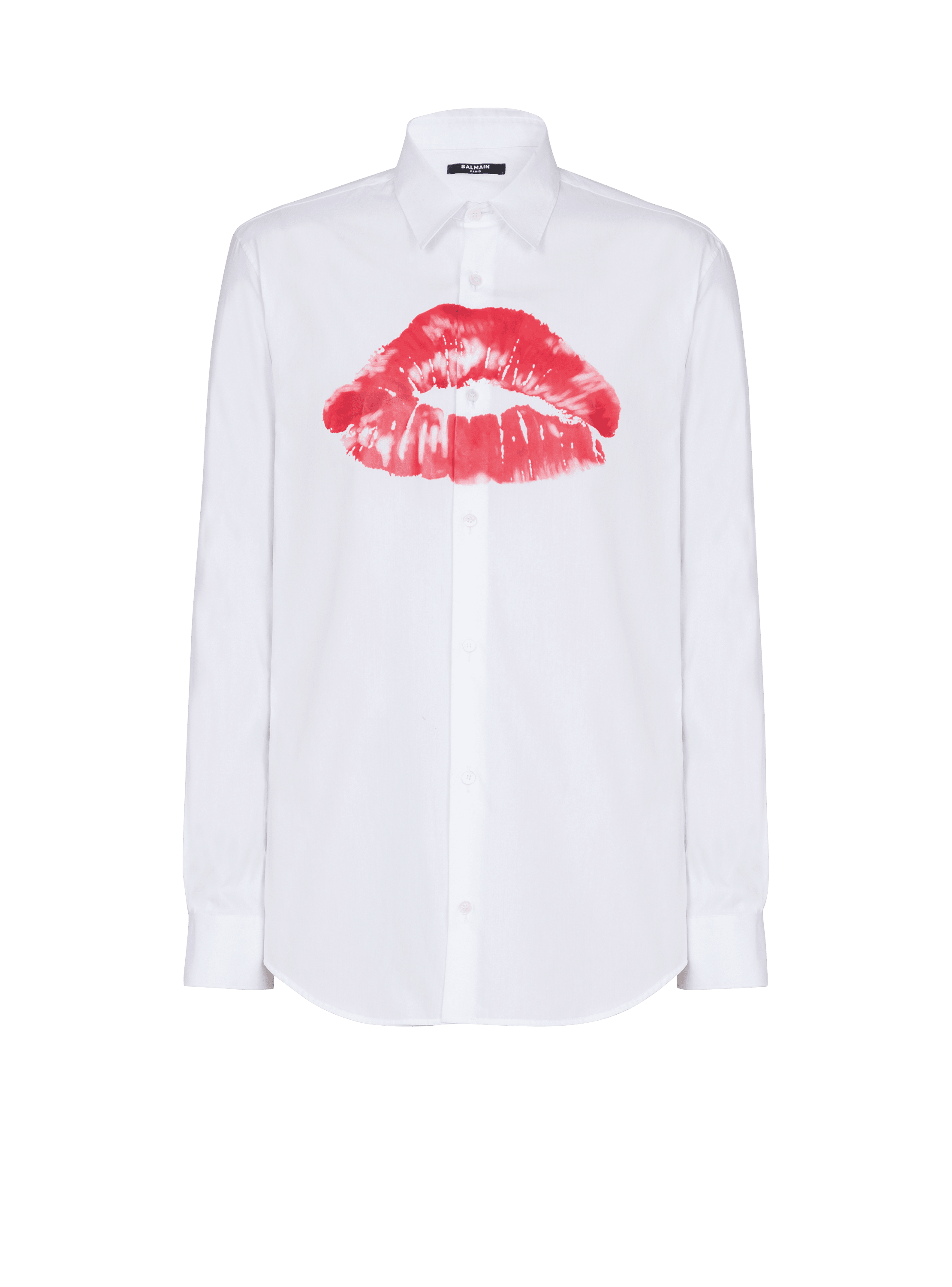 Camisa de popelina con estampado Kiss