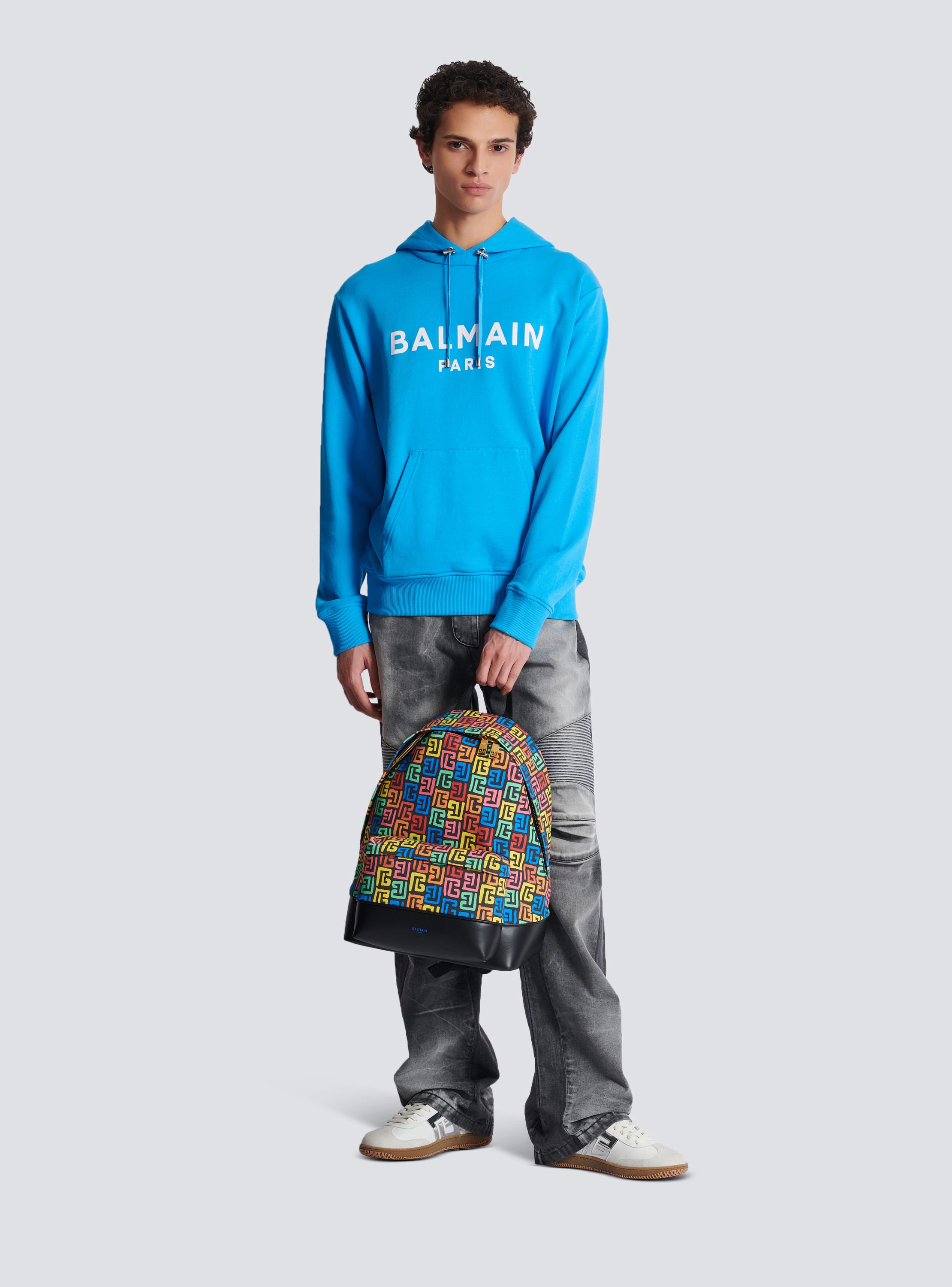 Kapuzenpullover mit Balmain Paris-Print