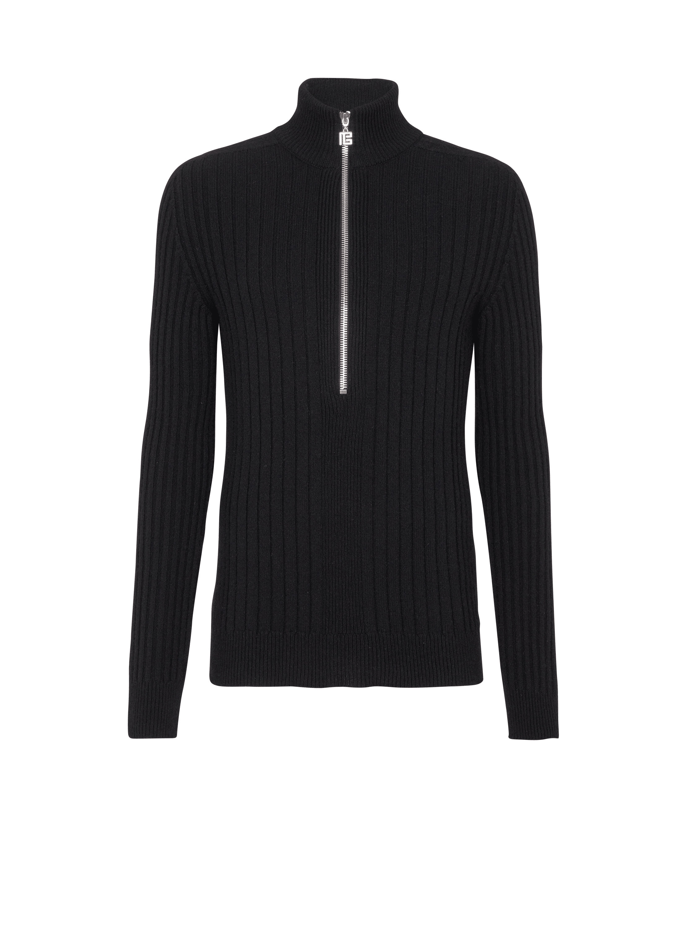 Pull en eco cachemire a col montant noir Homme BALMAIN