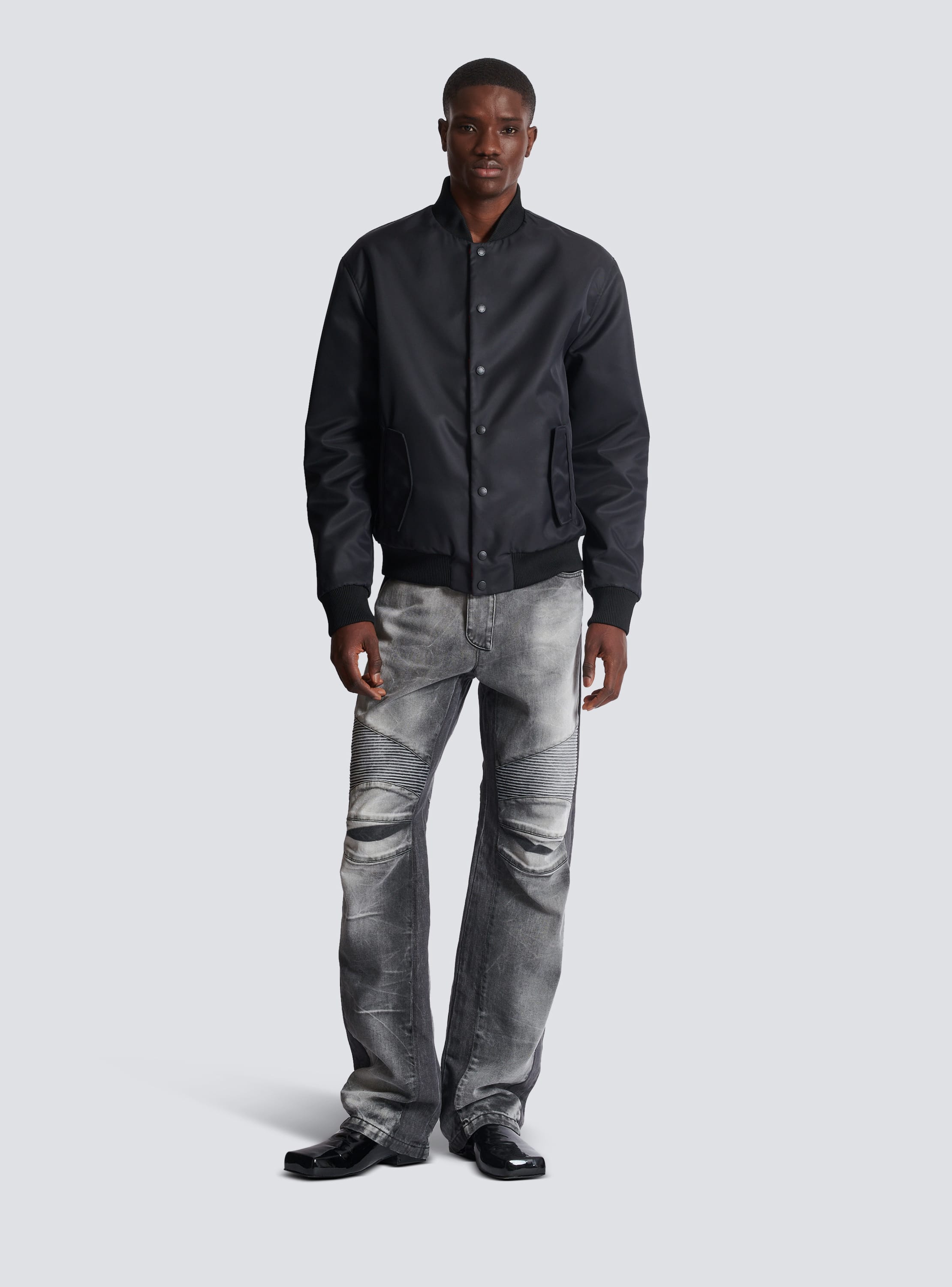 Loose fit denim biker jeans black Men BALMAIN