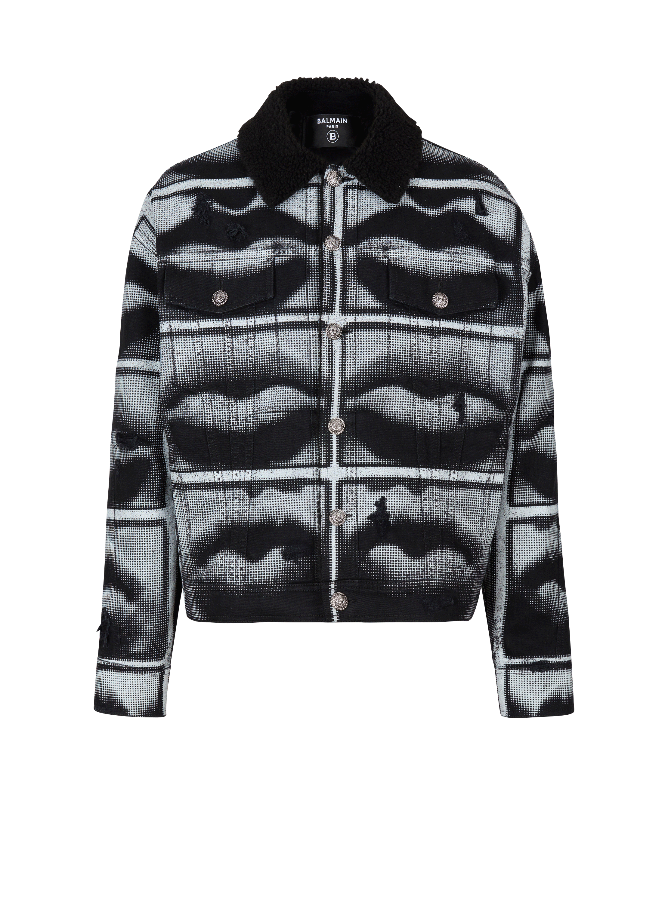 Jeansjacke mit Lips-Print