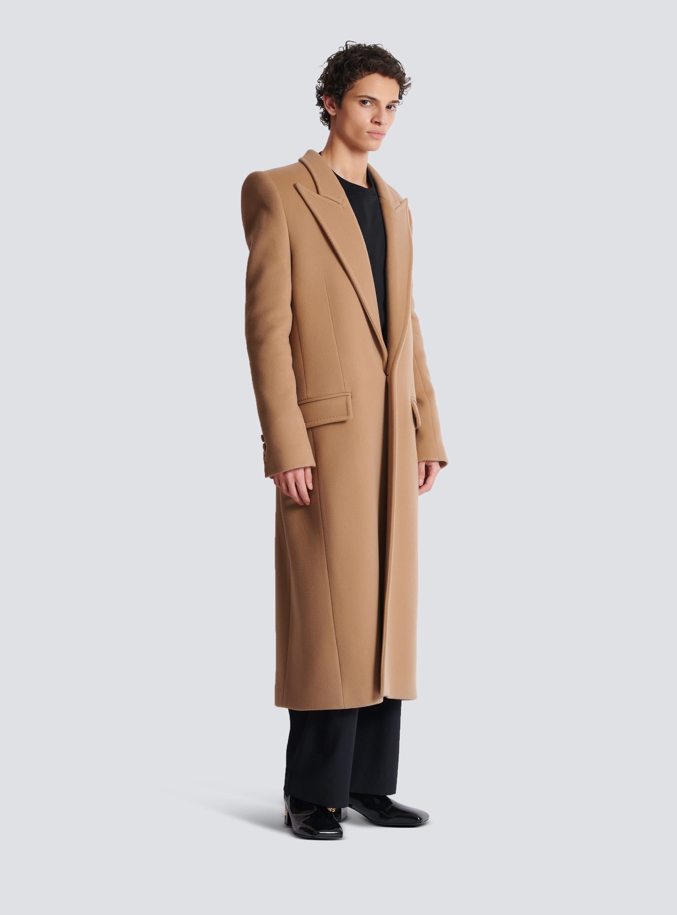 Long wool and cashmere coat