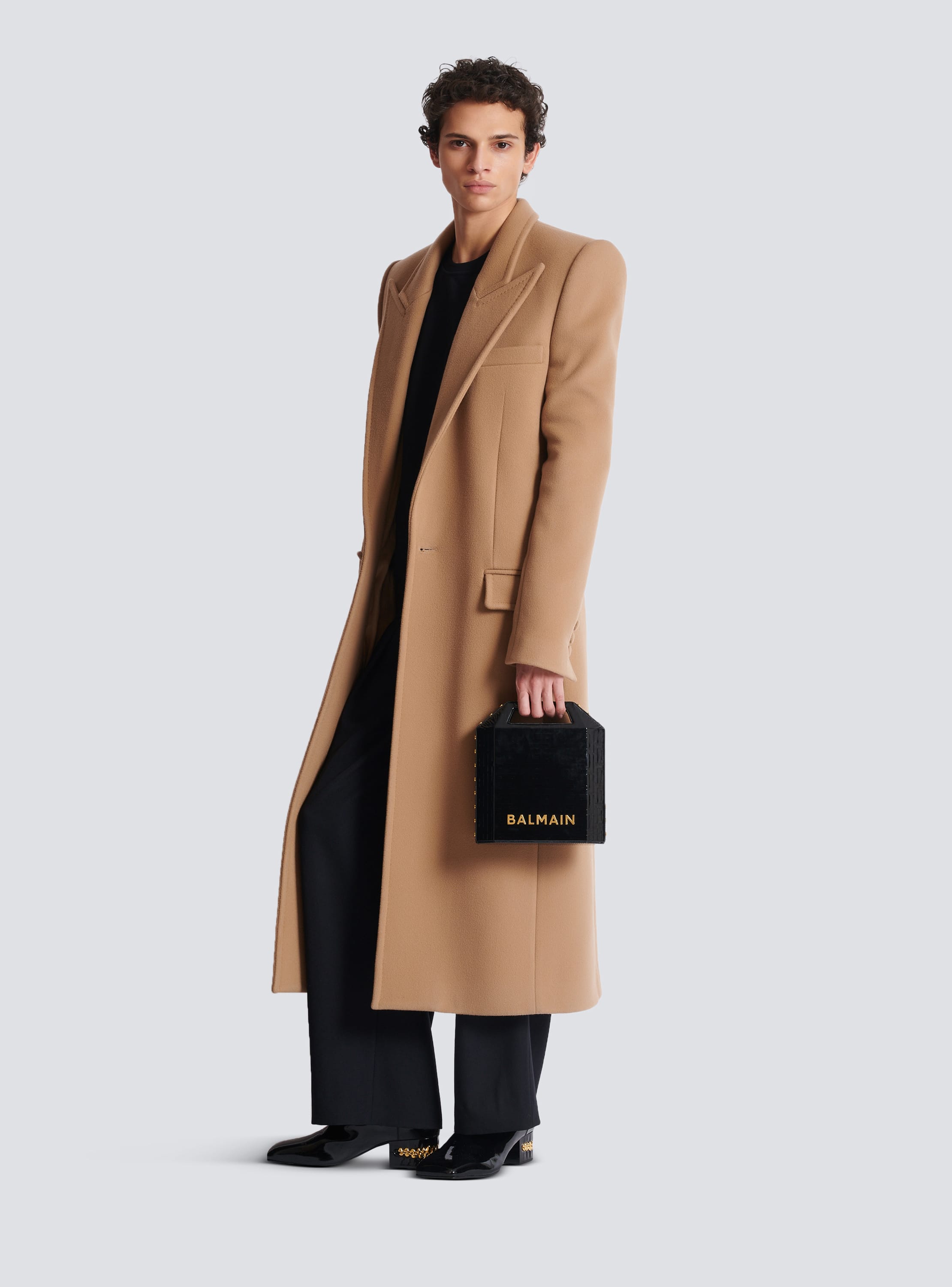 Long wool and cashmere coat