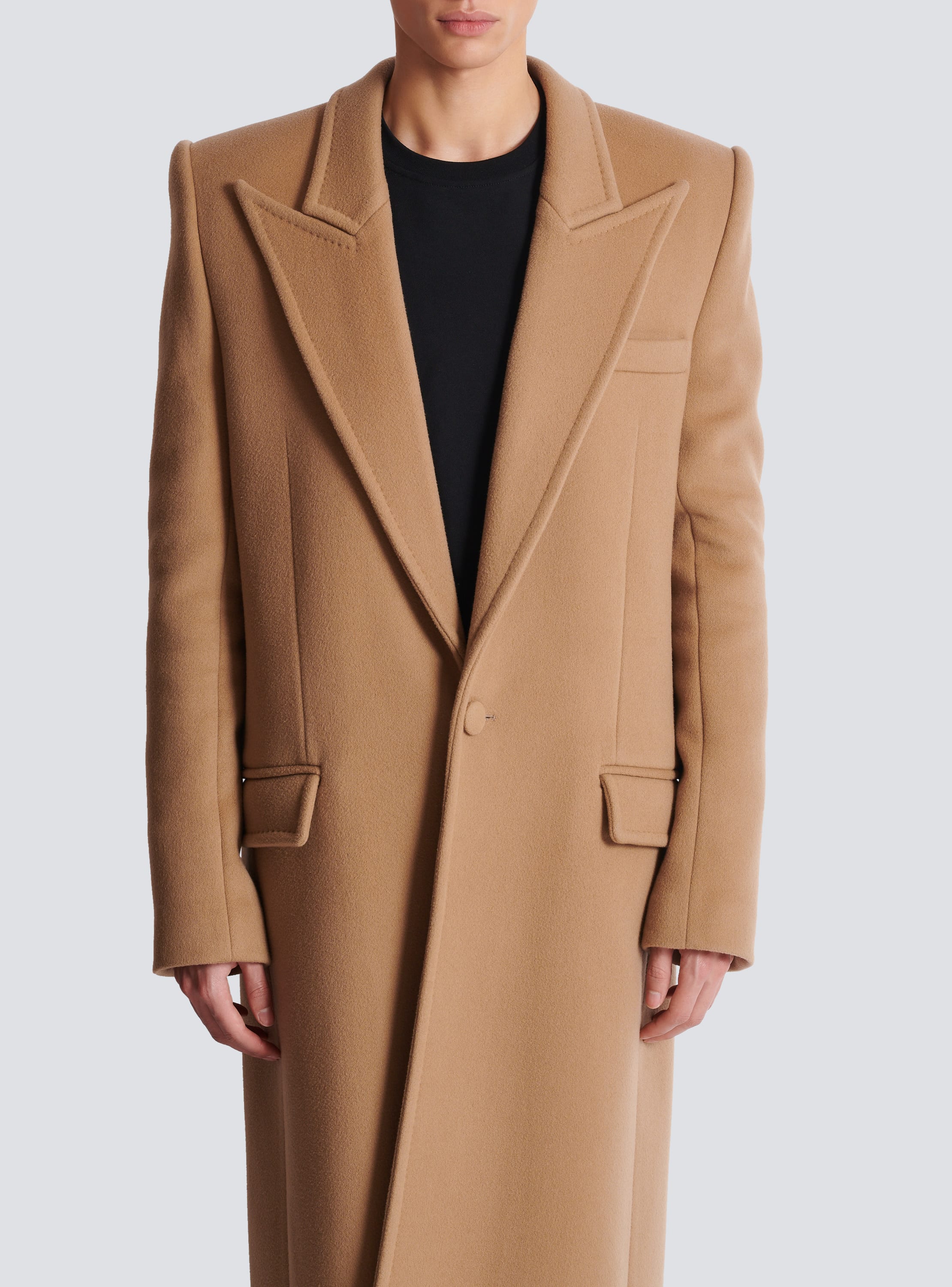 Balmain overcoat best sale