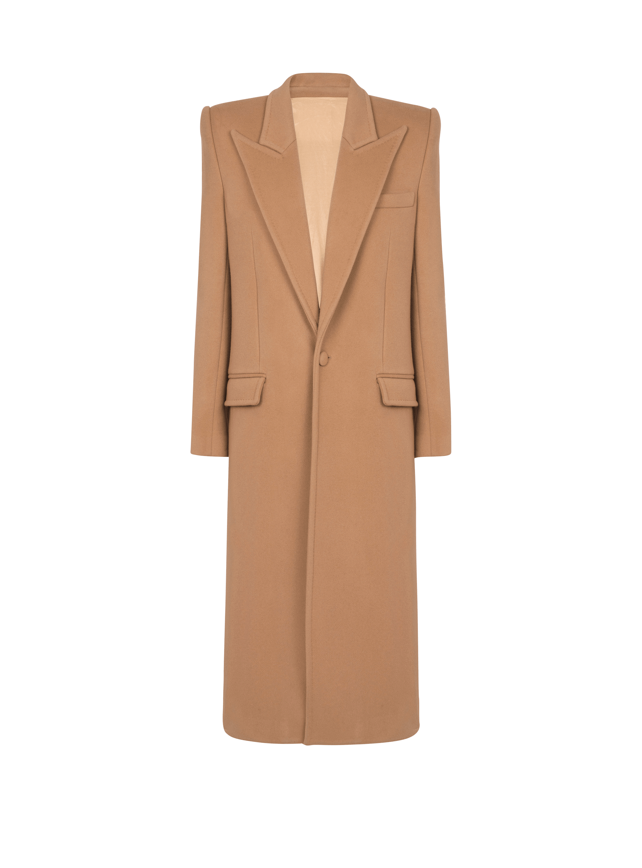 Manteau long en laine et cachemire