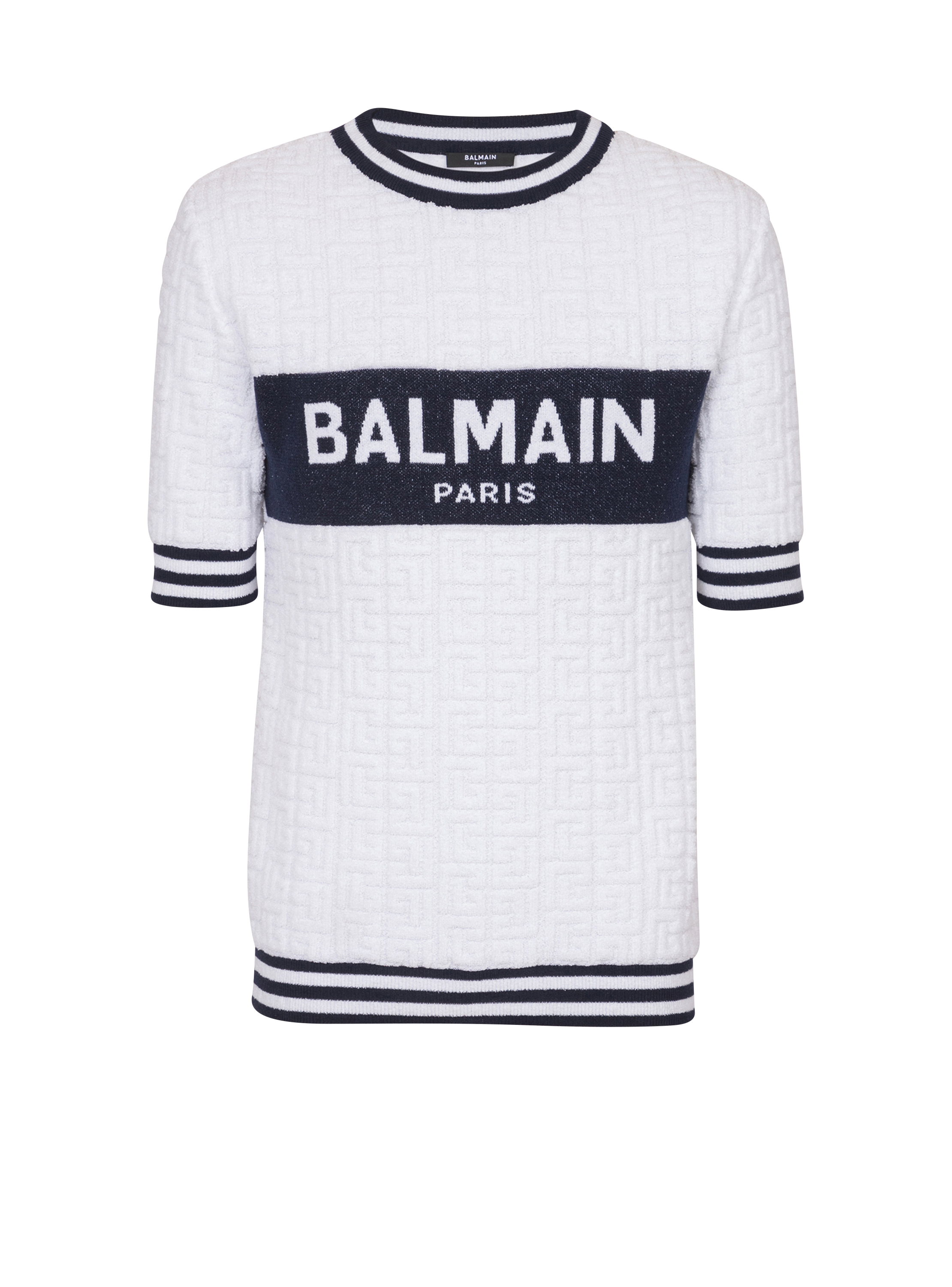 T-shirt a maniche corte in maglia con monogramma PB labirinto