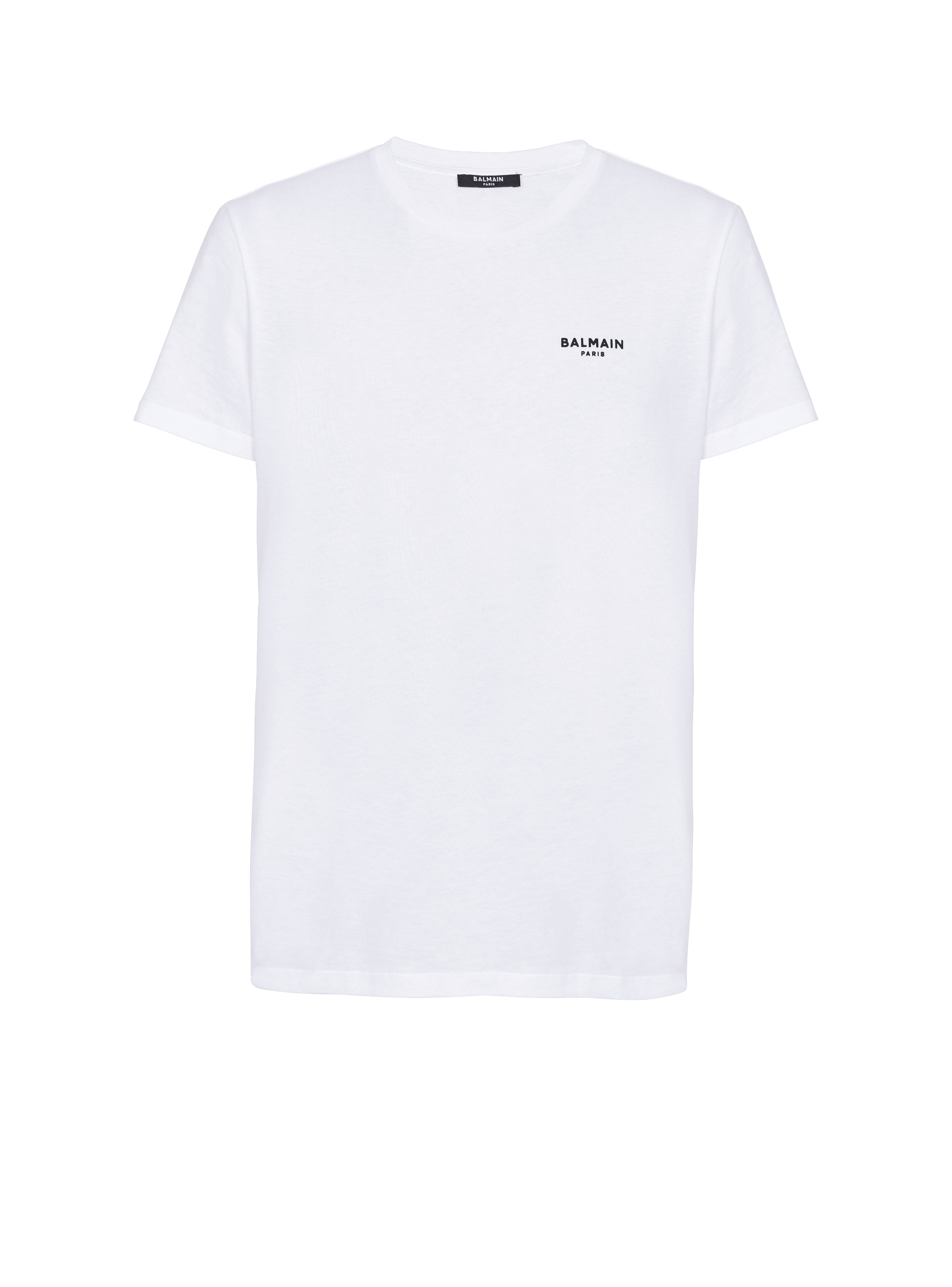 Balmain Paris flocked short sleeved T shirt