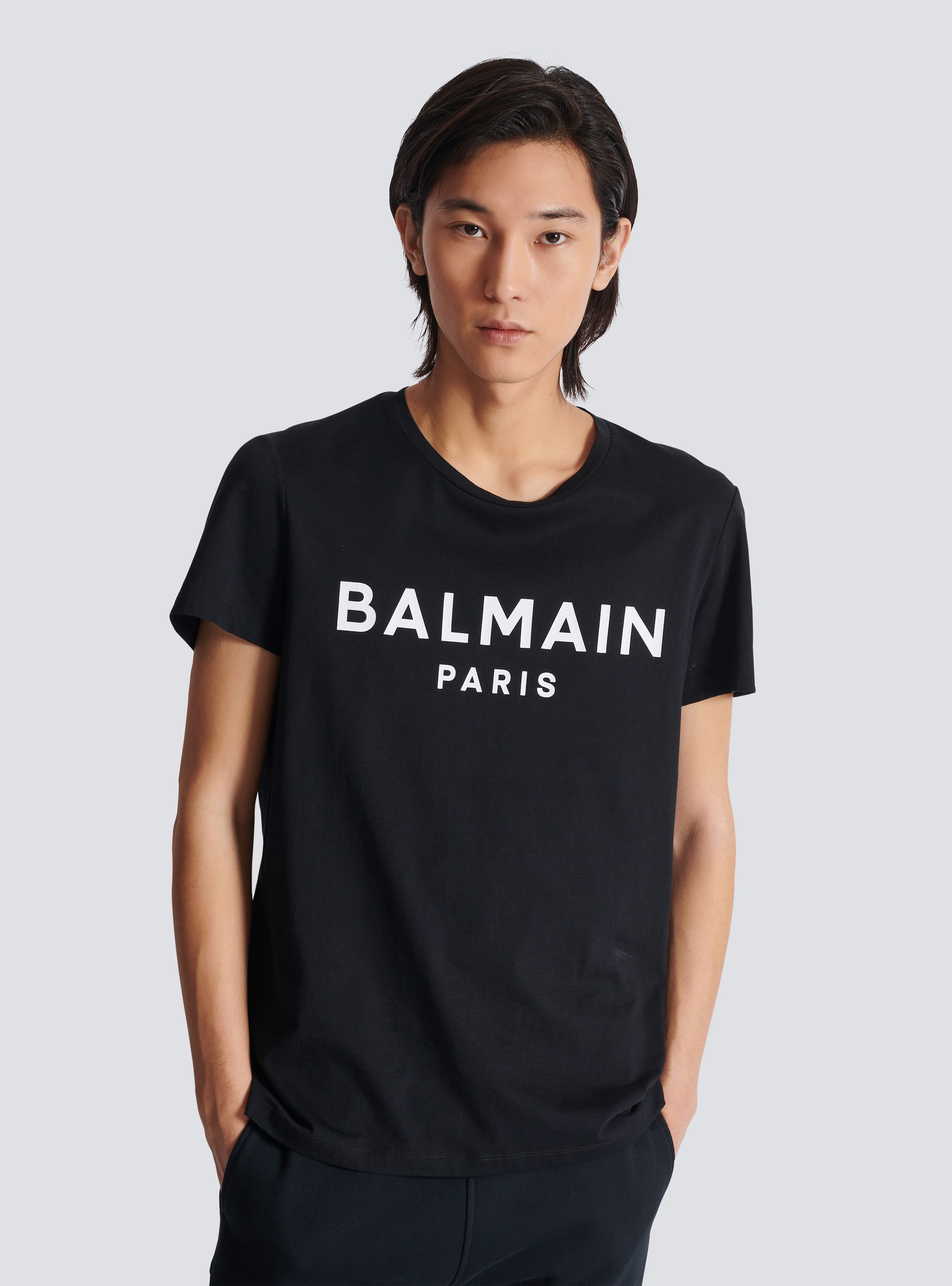 Printed Balmain Paris short sleeved T shirt