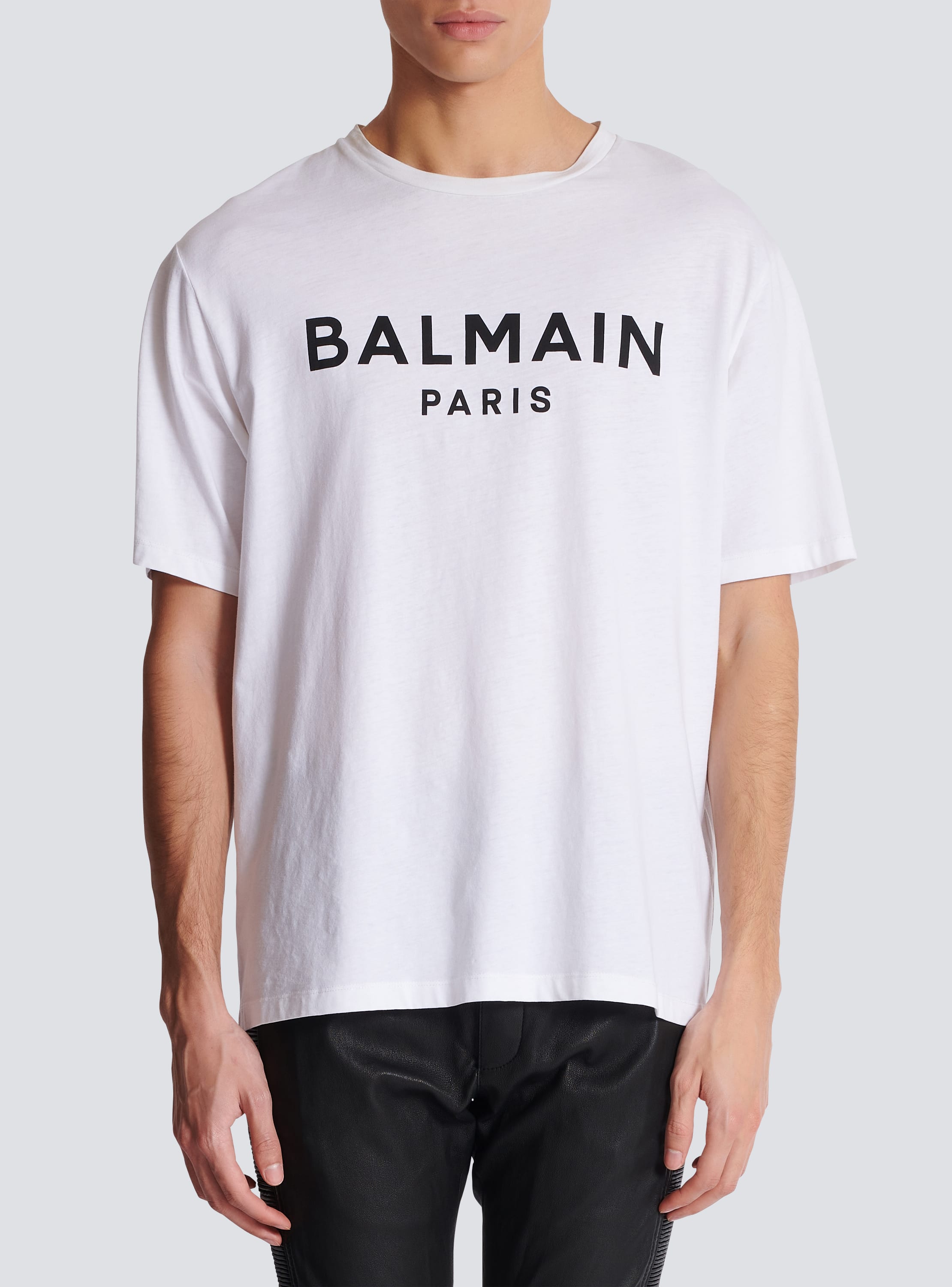 Printed Balmain Paris short sleeved T shirt