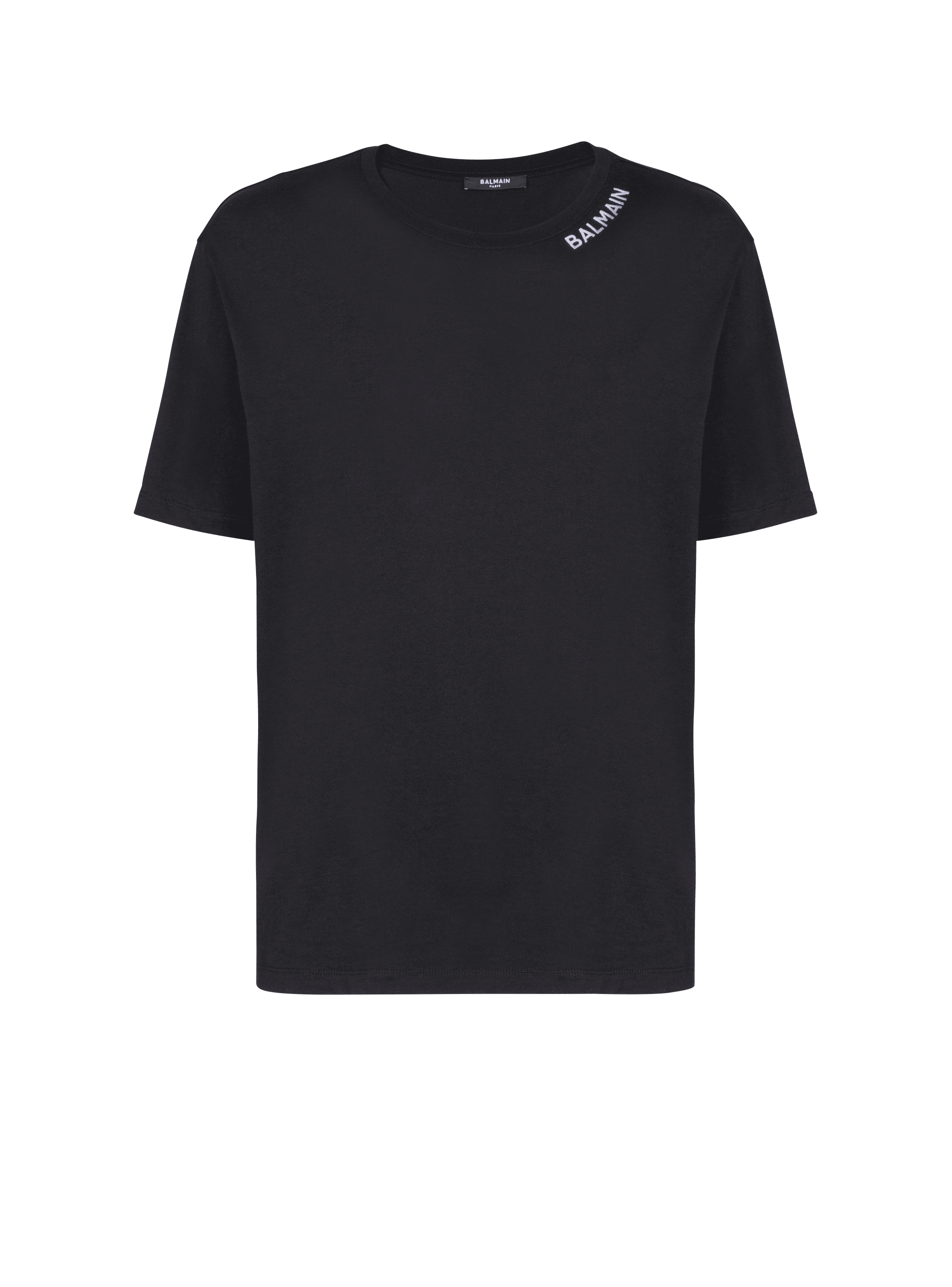 T-shirt avec broderie Balmain sur le col