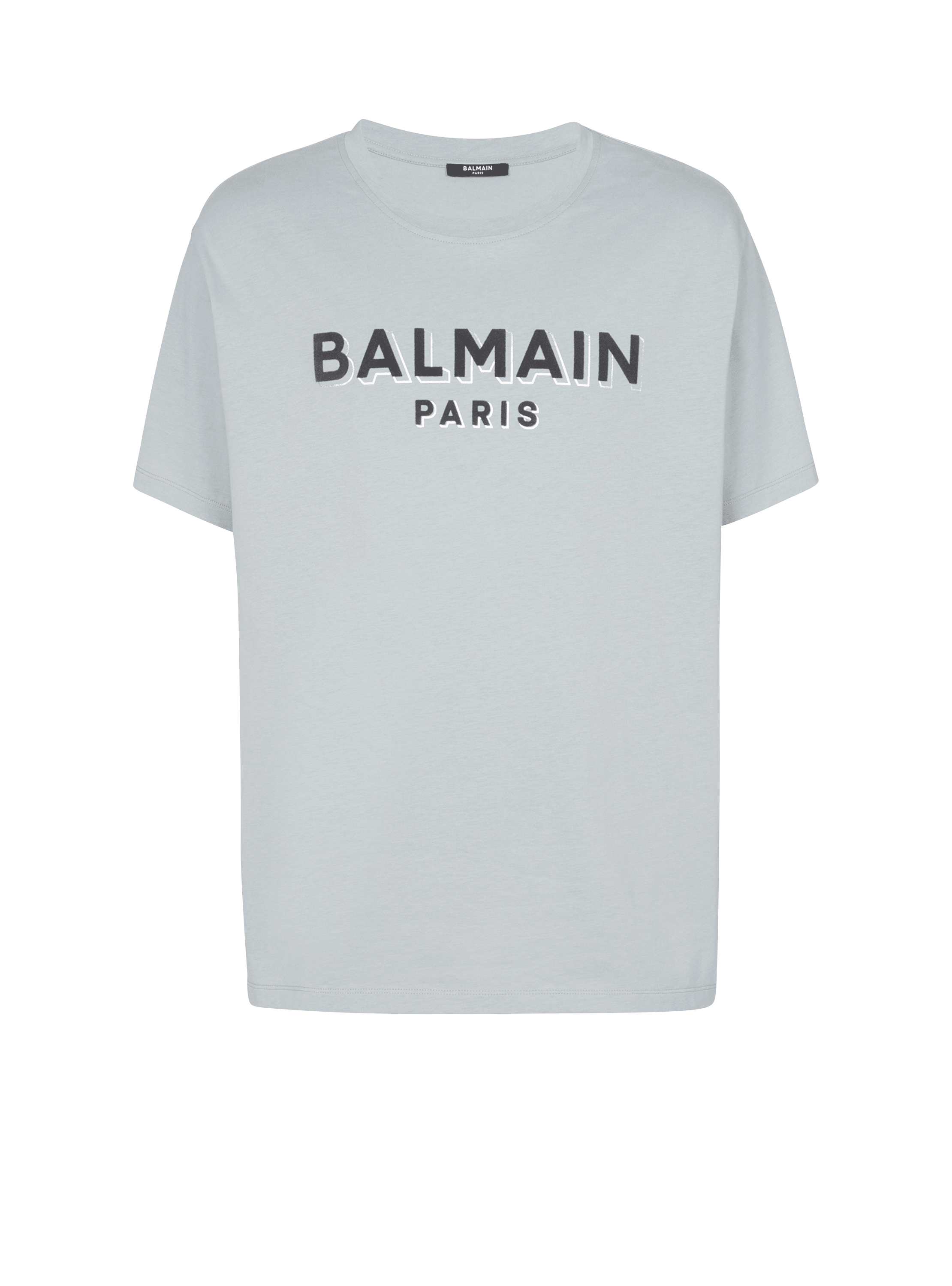 Camiseta con logotipo de Balmain metalizado serigrafiado