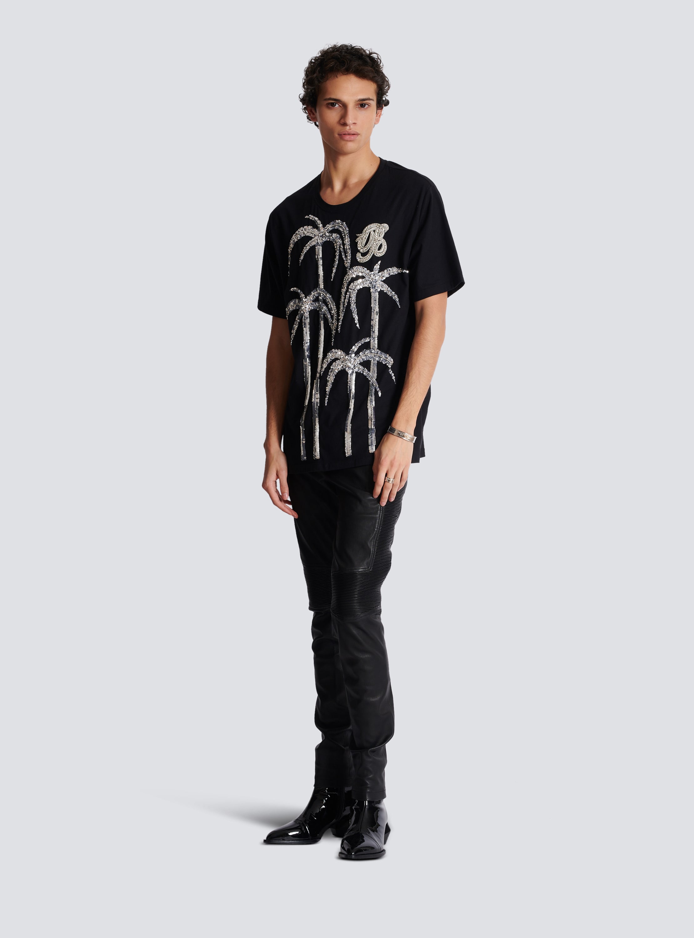 Palm tree embroidered T-shirt