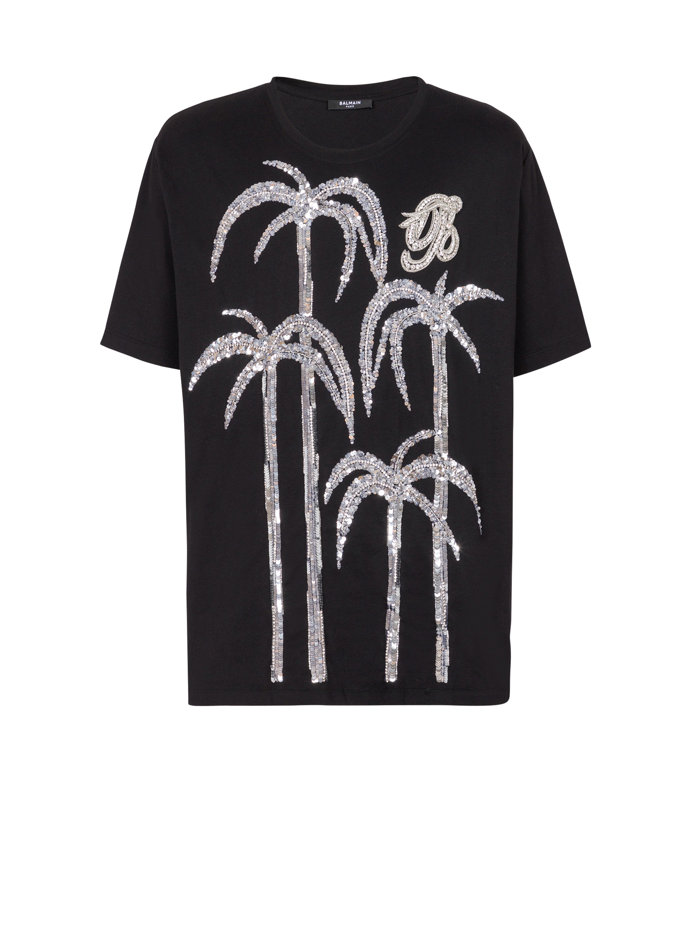 T-Shirt mit Palmenstickerei