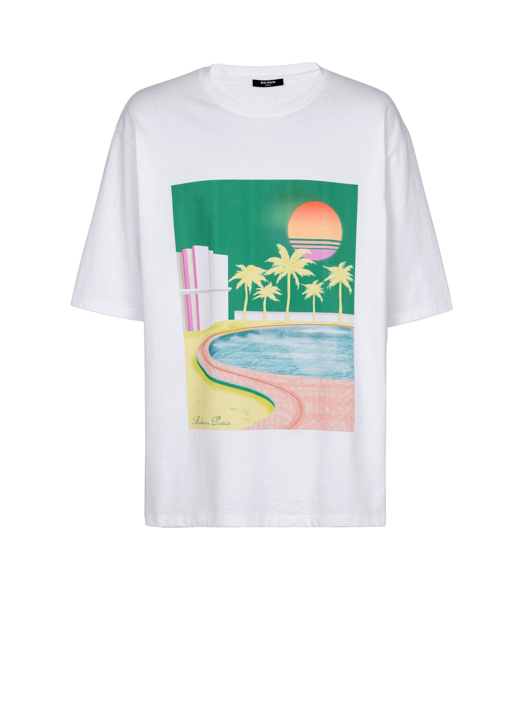 T-shirt ample imprimé Balmain Postcard
