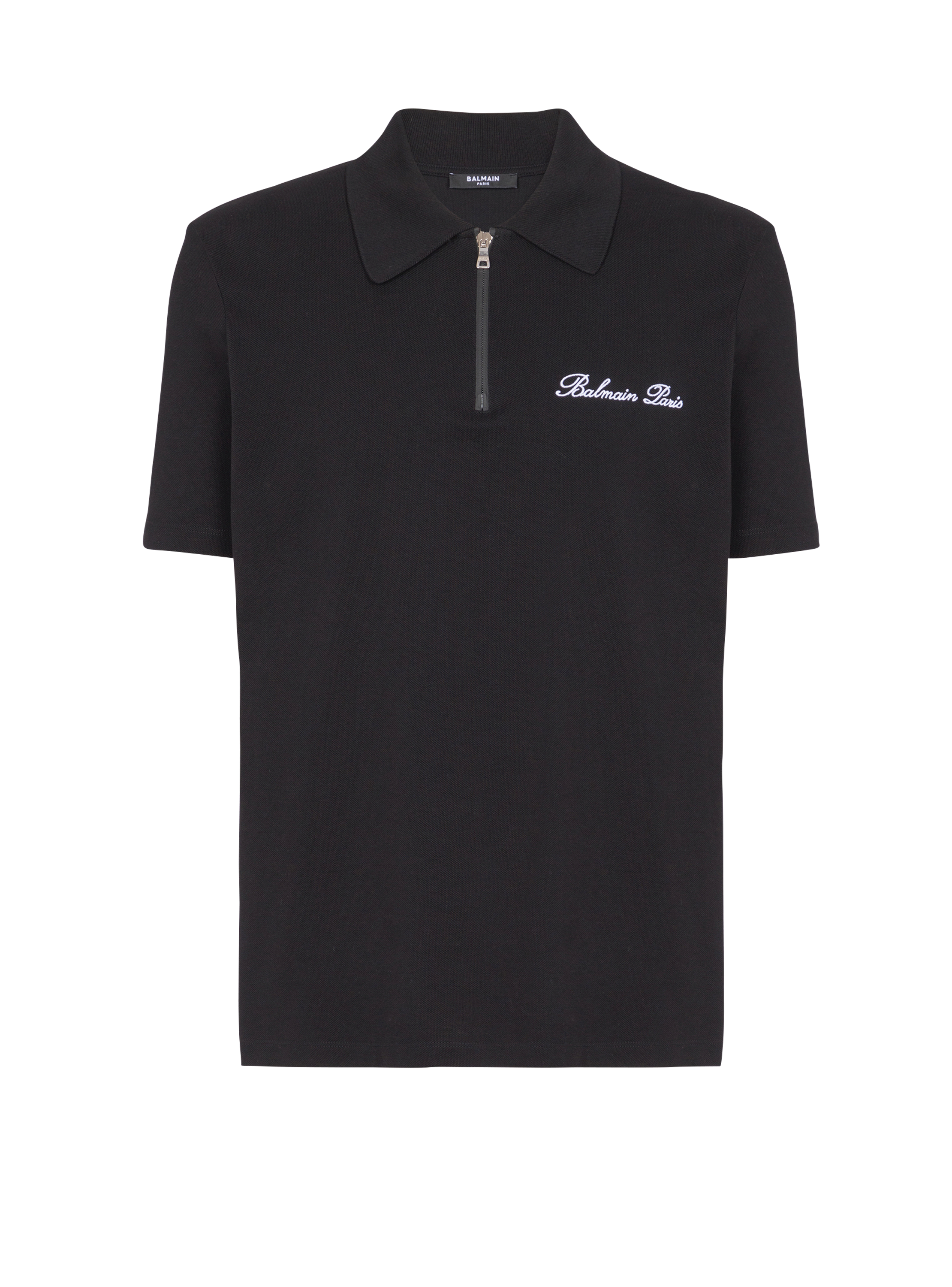 Short-sleeved polo shirt with embroidery