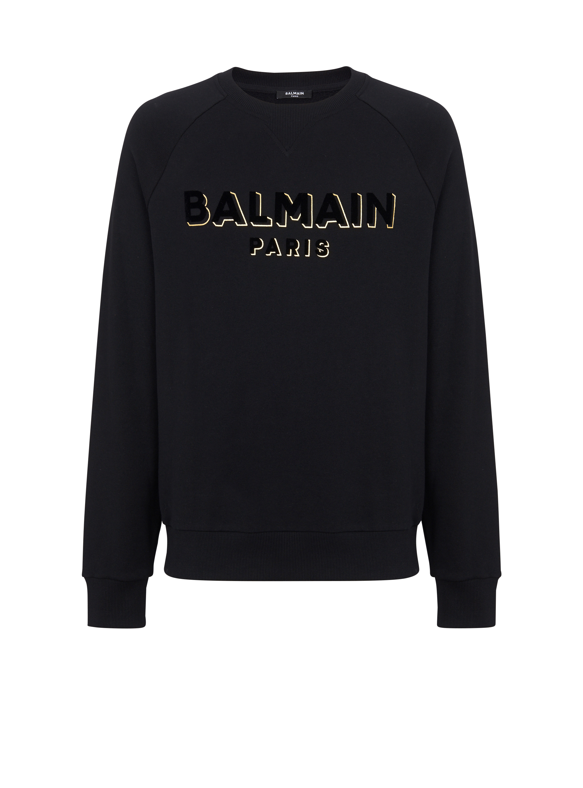 Balmain Sweatshirt mit beflocktem Metallic-Print