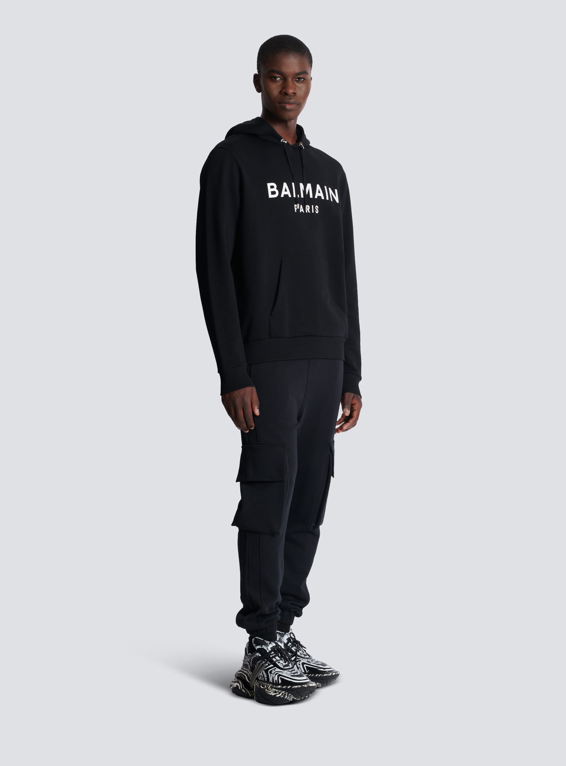 Balmain hoodie grey best sale