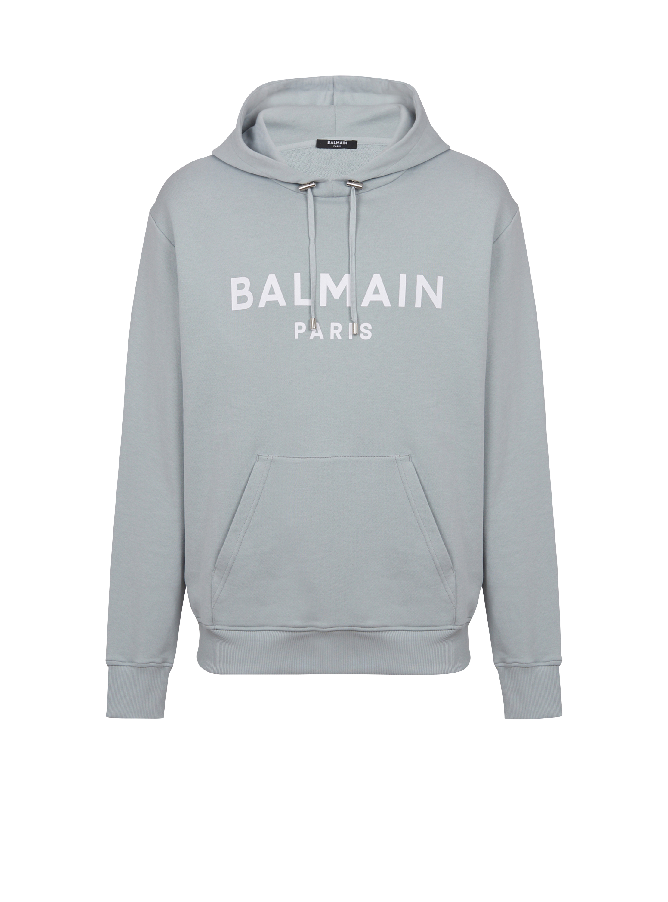 Printed Balmain Paris hoodie grey Men BALMAIN