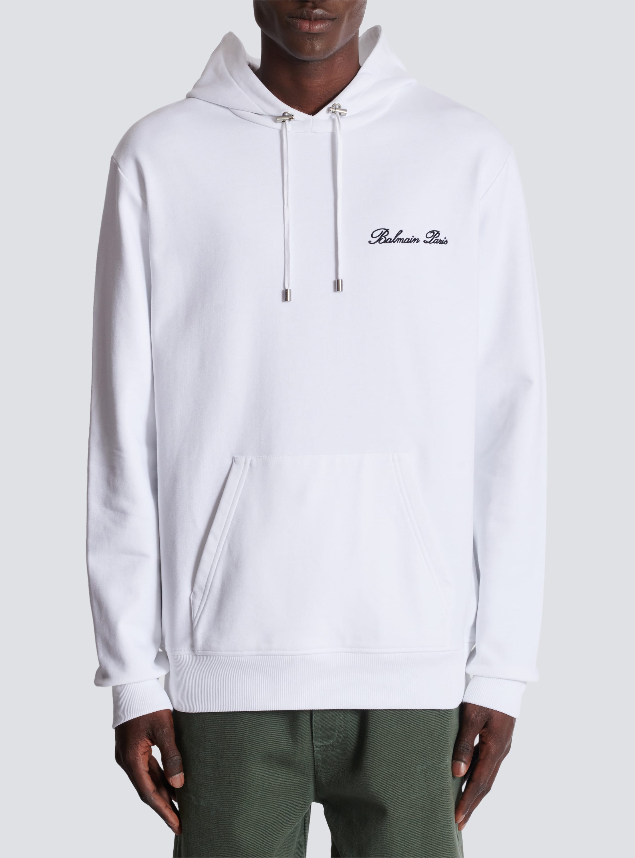 Balmain white hoodie best sale