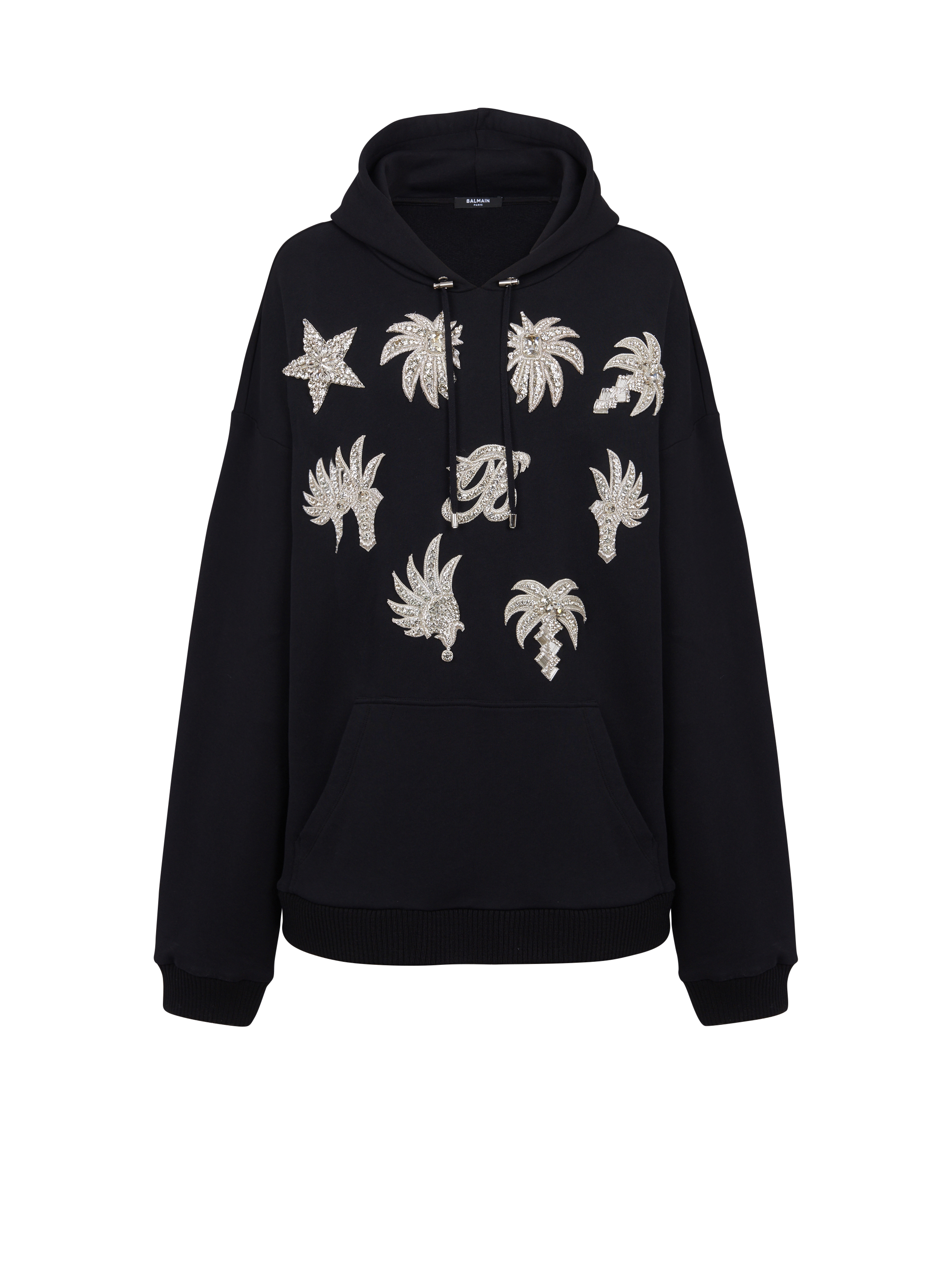 Hoodie with embroidered badges